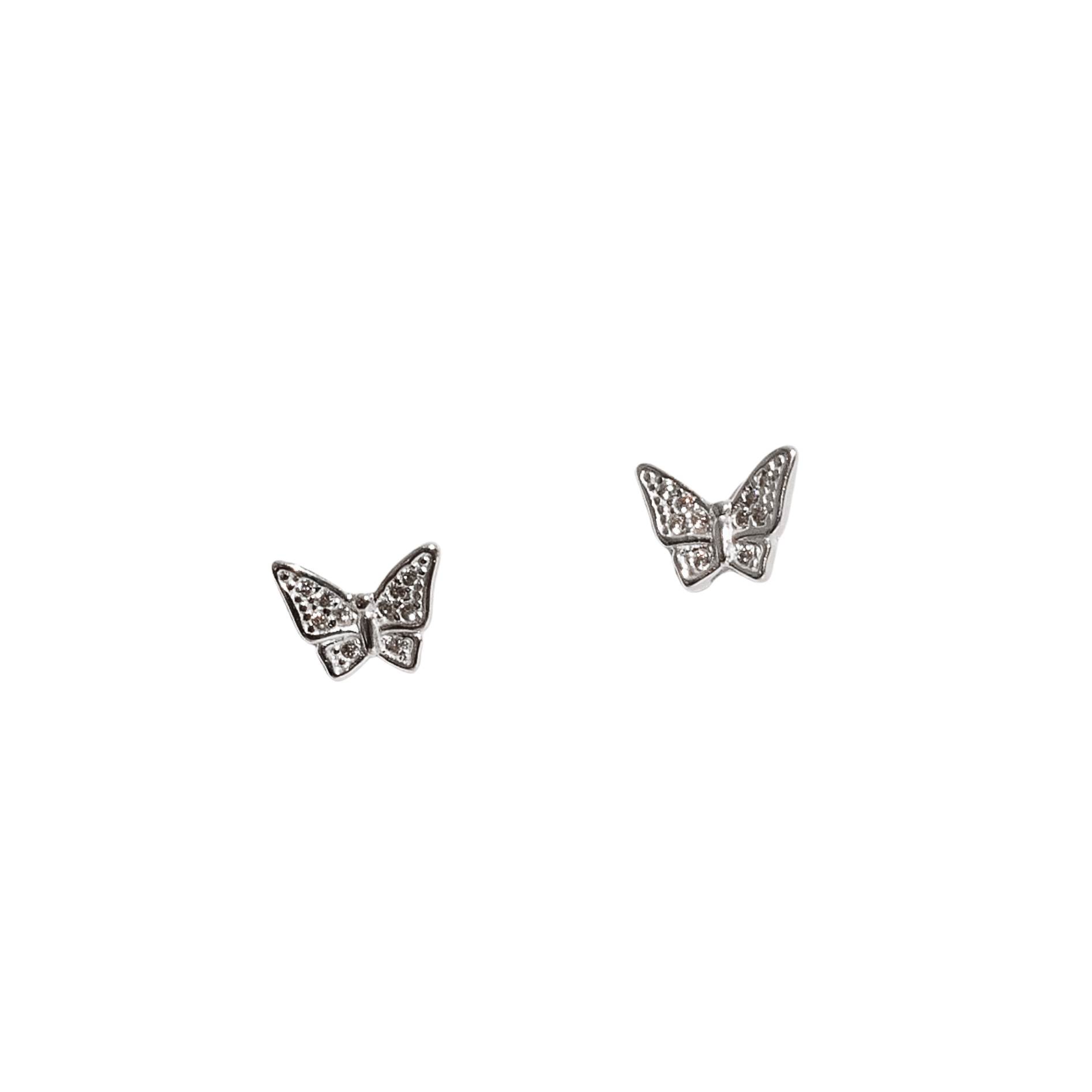 Brinco borboleta asa cravejada 9mm
