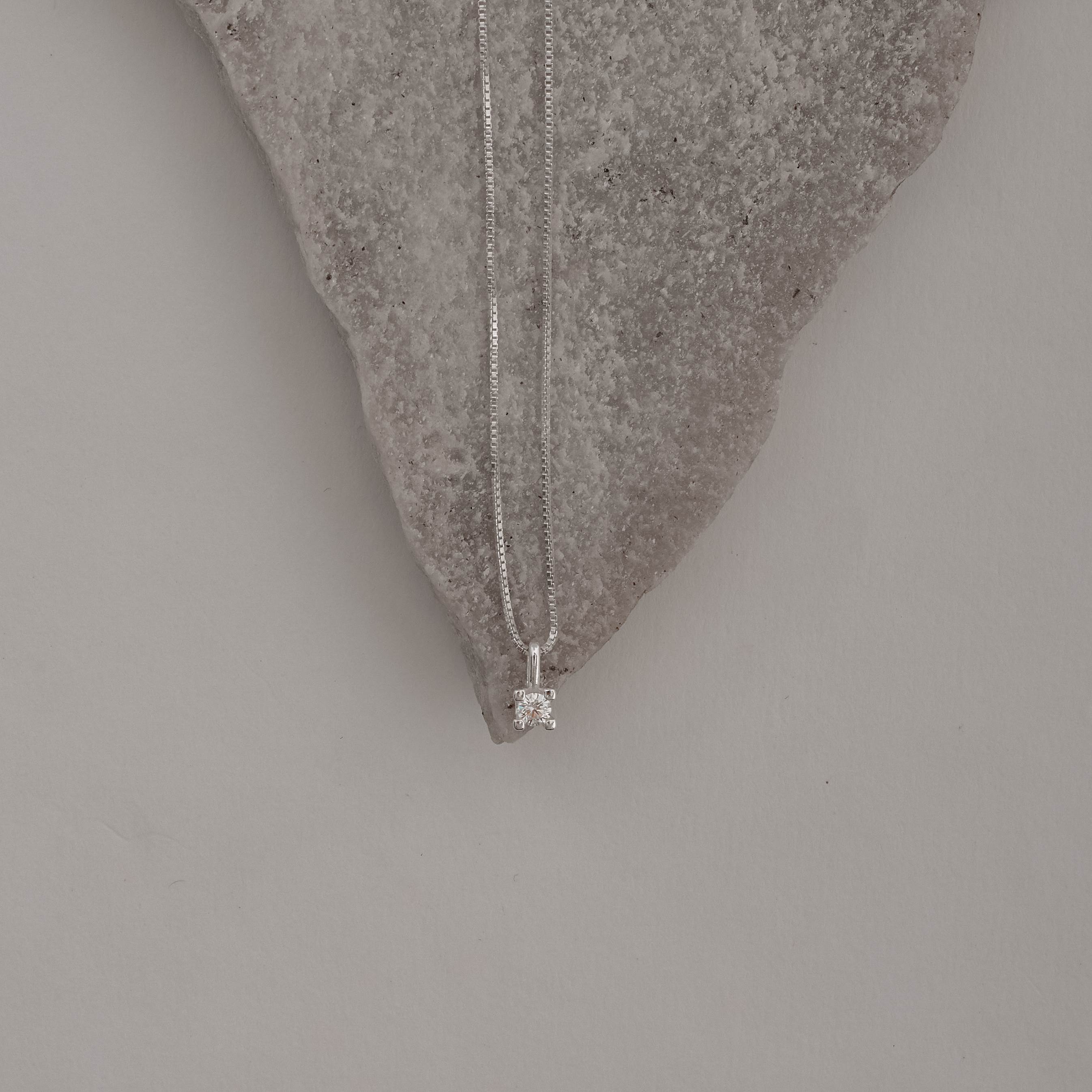 Imagem Secundária Colar pingente zircônia 2mm 40cm
