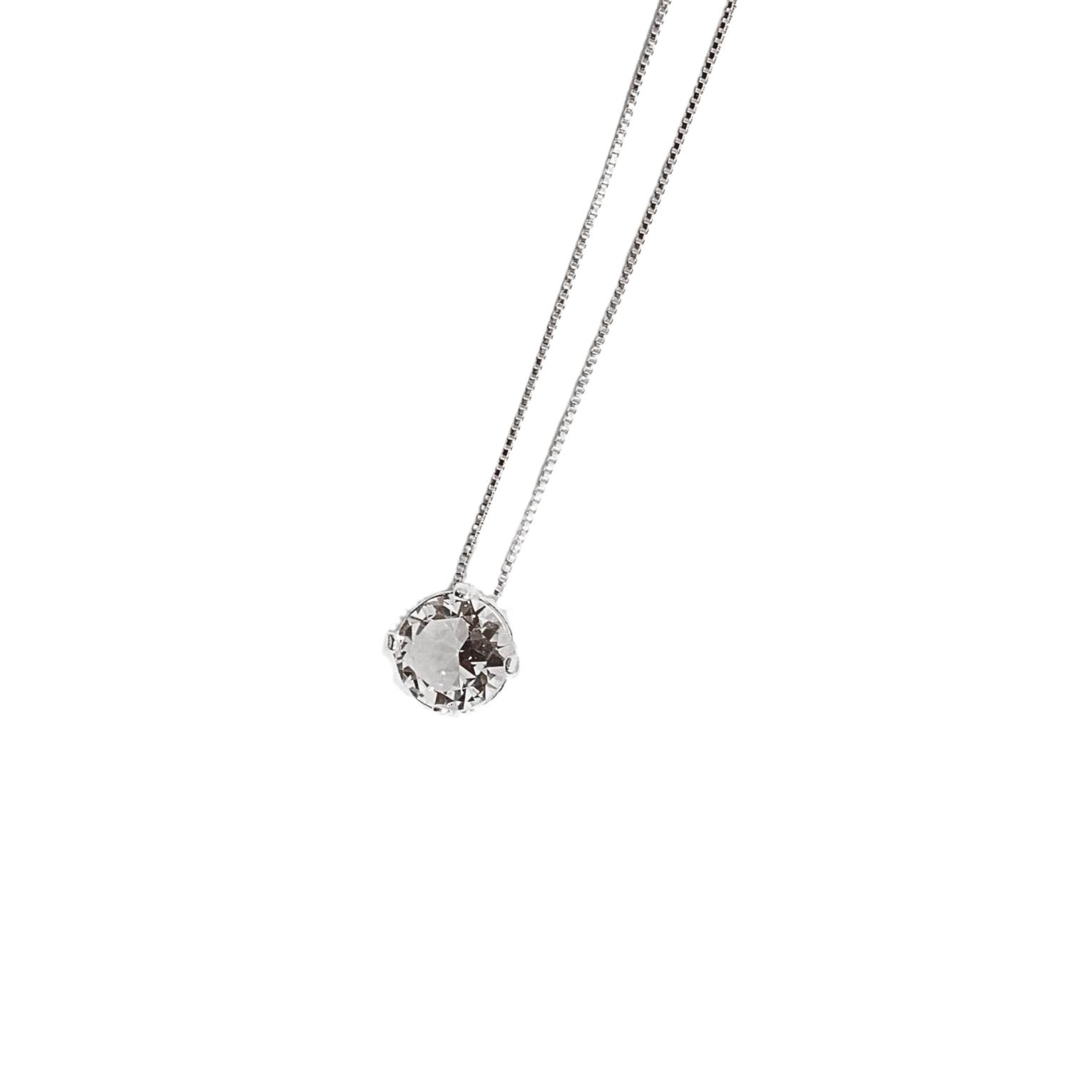 Colar zircônia cristal 8mm 45cm