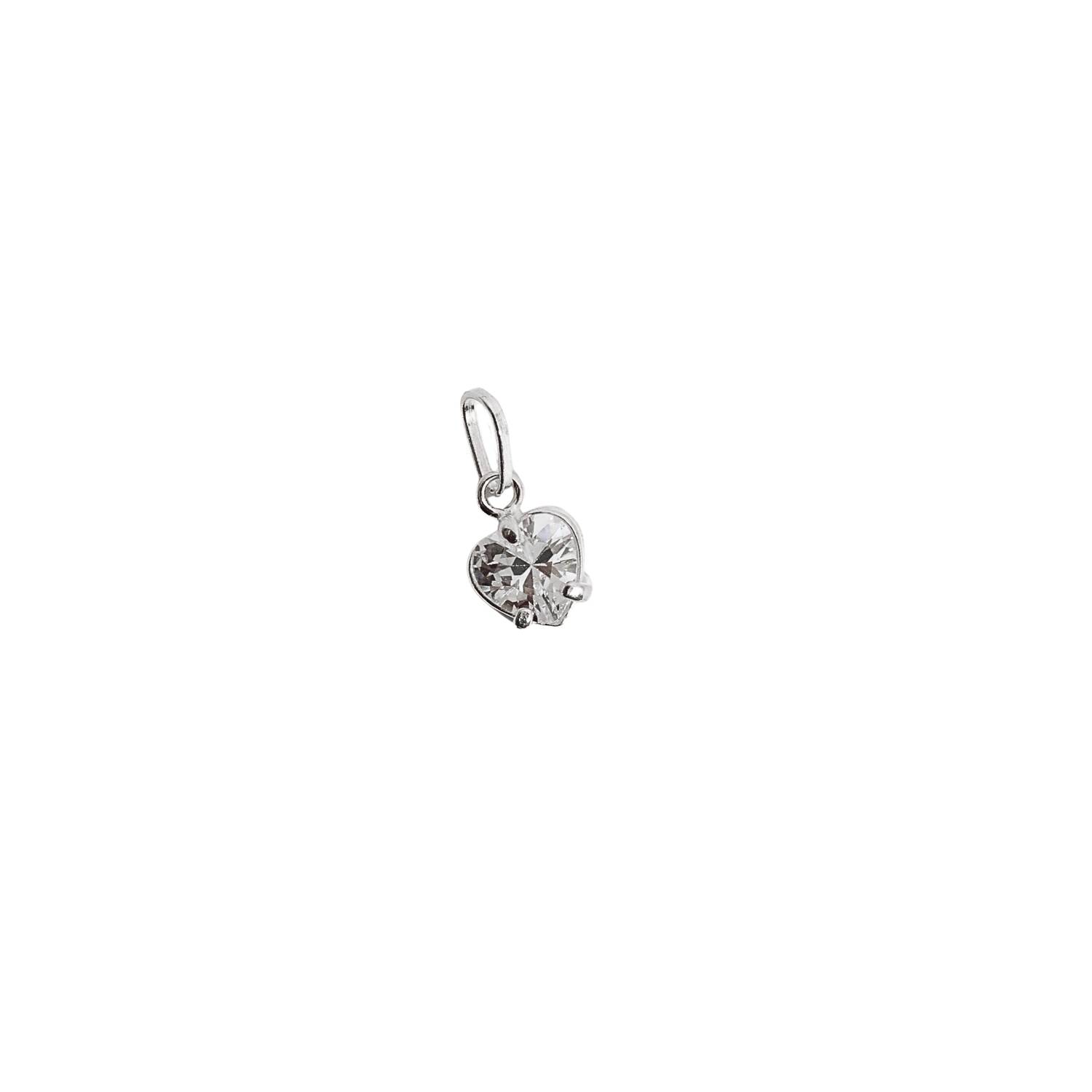 Pingente zircônia coração cristal 7mm