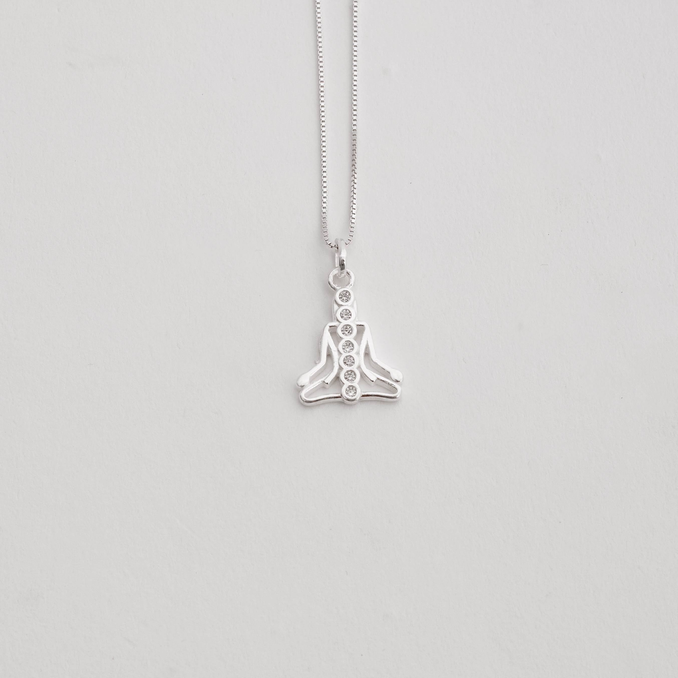 Colar pingente meditação 15mm 45cm