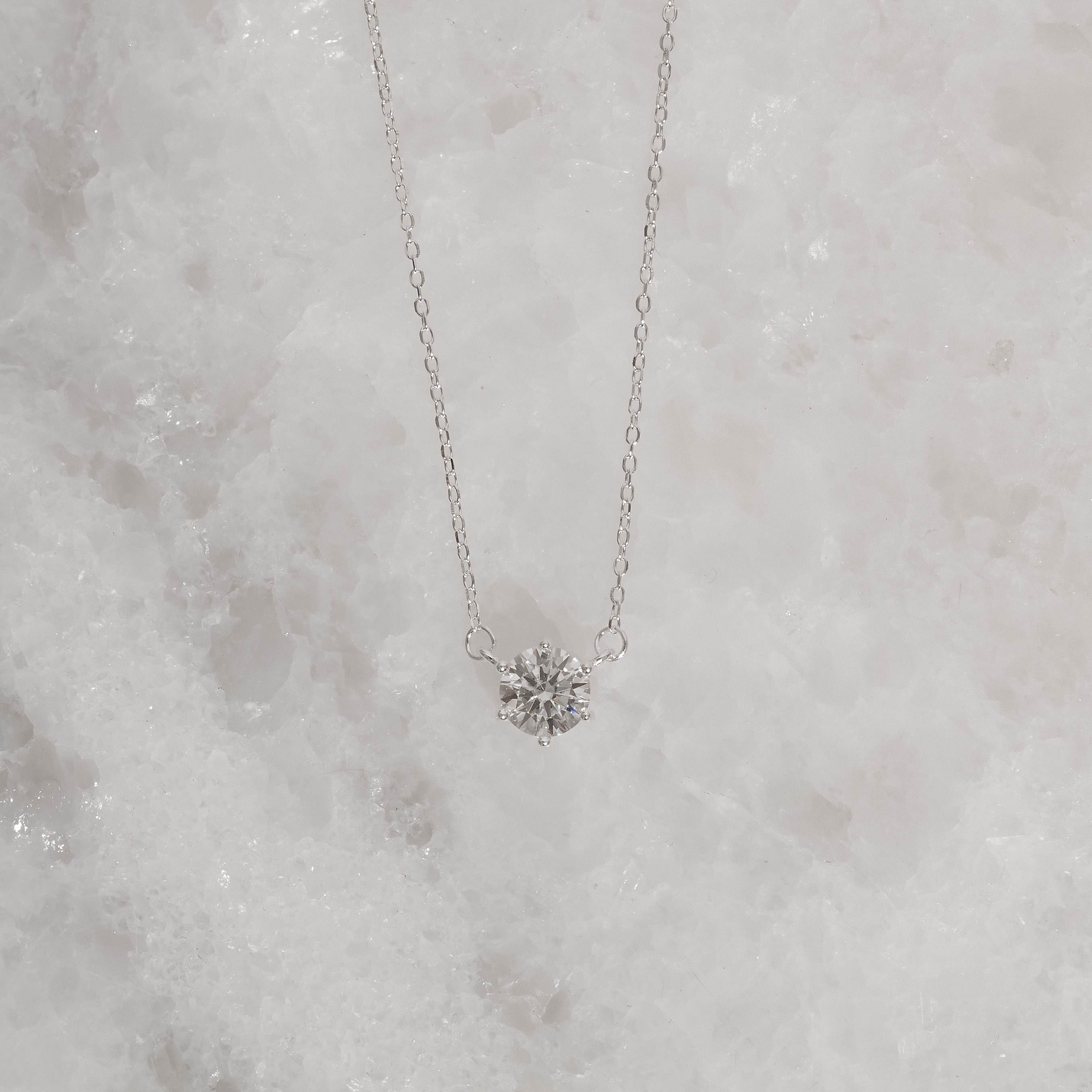 Imagem Secundária Colar entremeio moissanite redonda cristal 6mm corrente cadeado 40+5cm