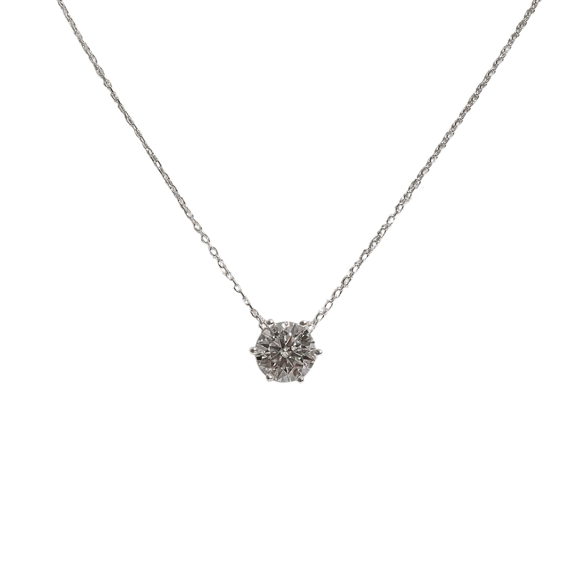 Colar pingente moissanite redonda cristal 8mm corrente cadeado 40+5cm