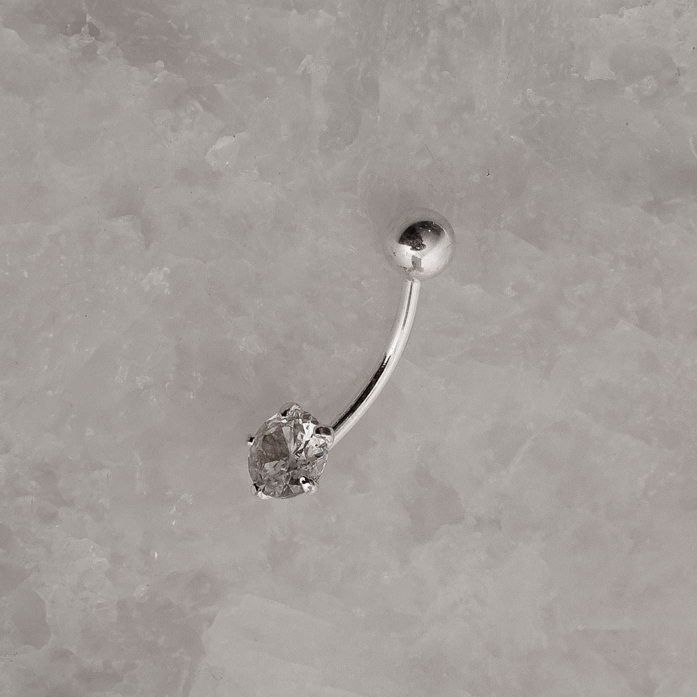 Imagem Secundária Piercing haste zircônia embutida 5mm umbigo