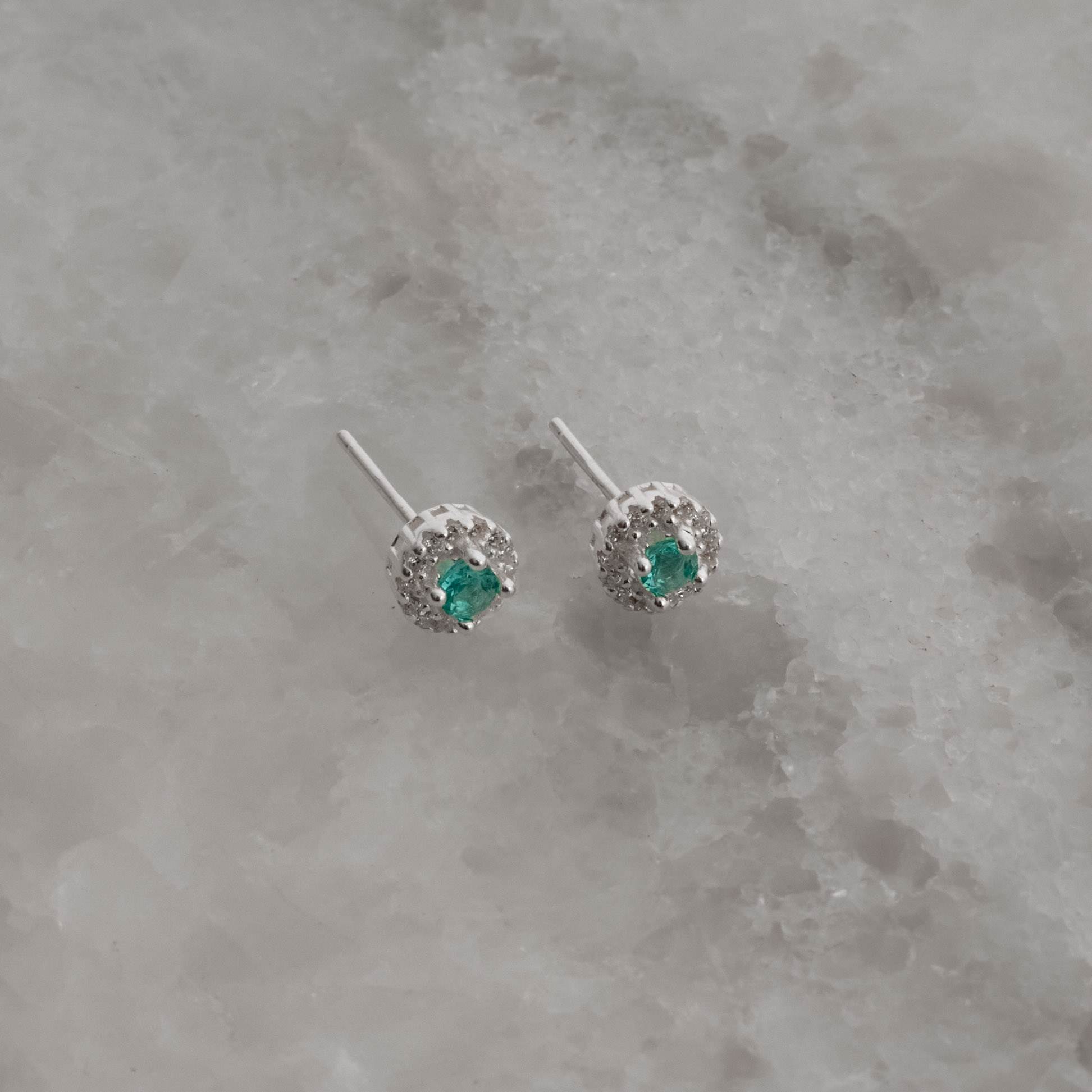Imagem Secundária Brinco zircônia turmalina com cravejado 6mm