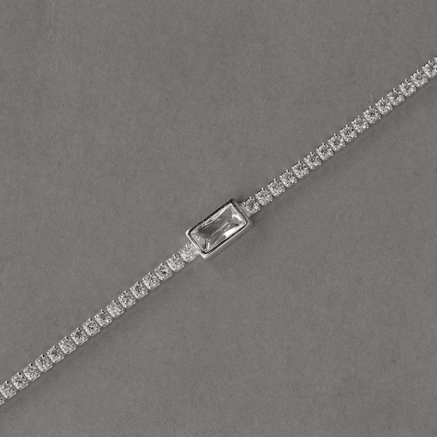 Imagem Secundária Pulseira Riviera 2.0 com zircônia retangular 8mm 16+4cm