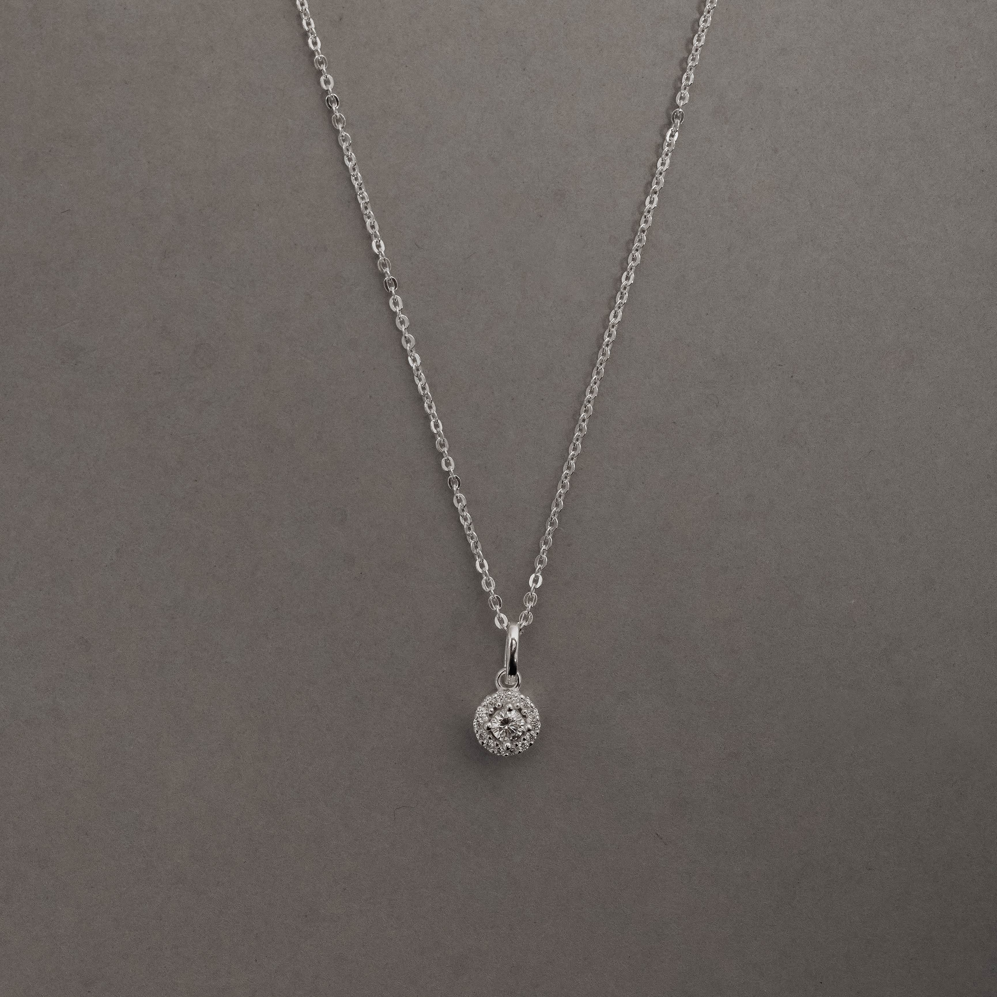 Imagem Secundária Colar pingente zircônia cristal com cravejado 6mm corrente cadeadinho 40cm