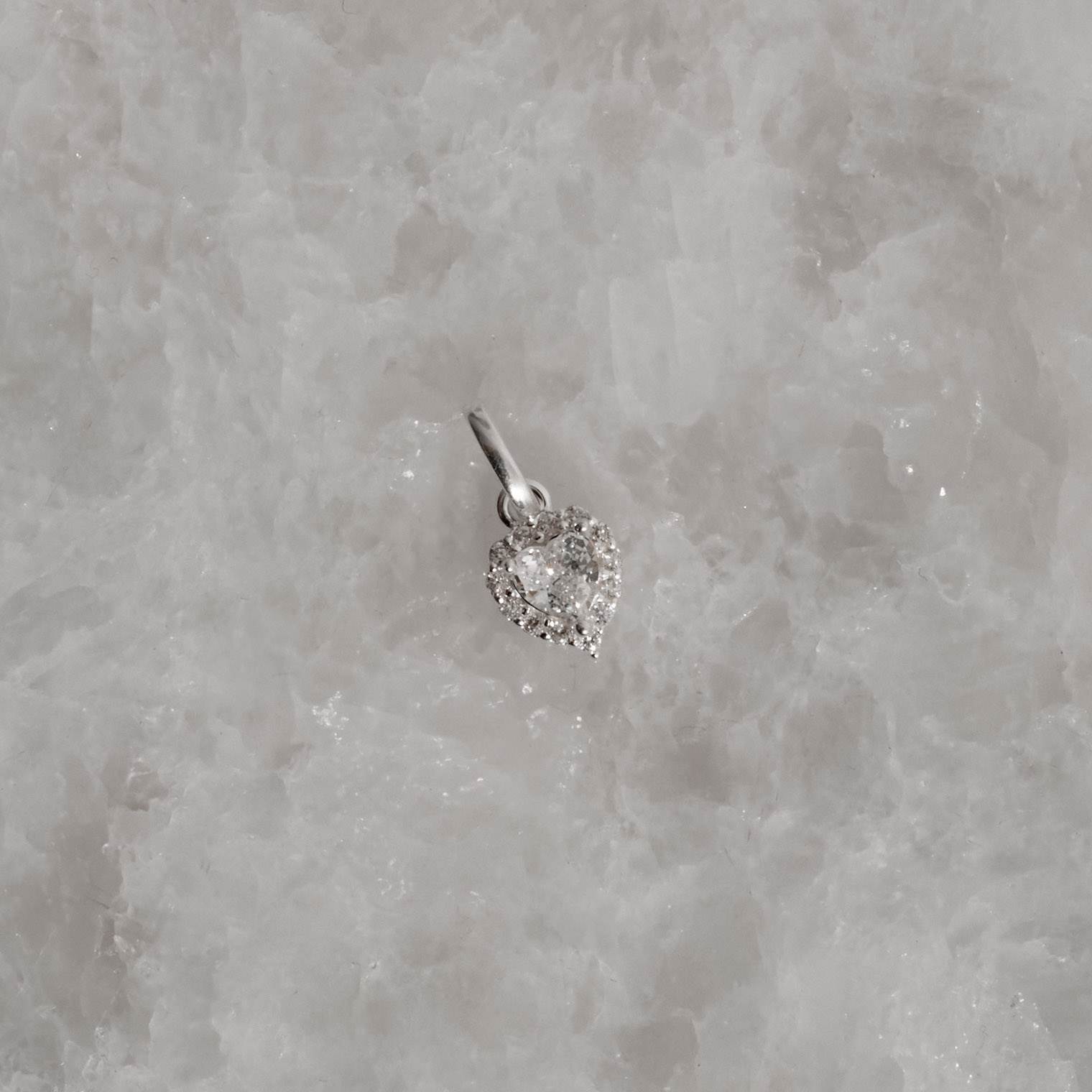 Imagem Secundária Pingente zircônia coração cristal com cravejado 7mm 