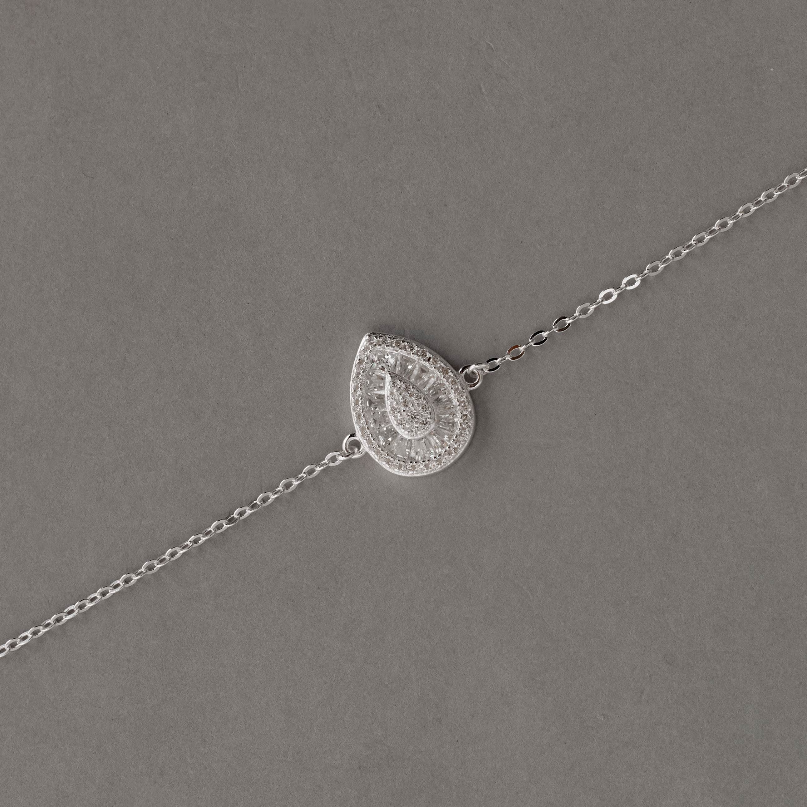 Imagem Pulseira entremeio gota cravejada 13mm 16+4cm