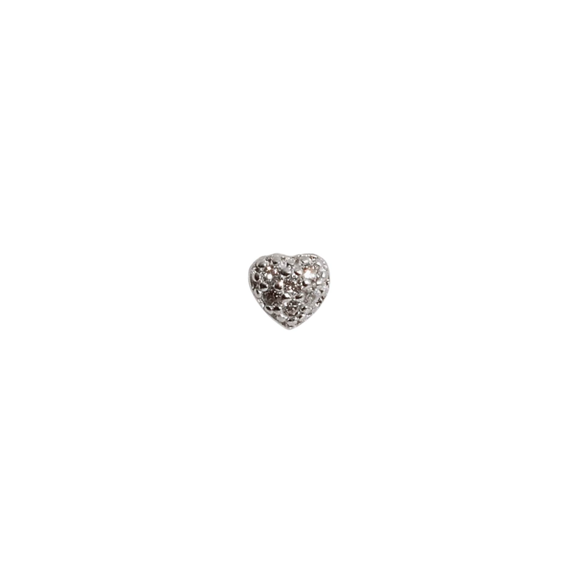 Piercing haste coração cravejado cristal 5mm