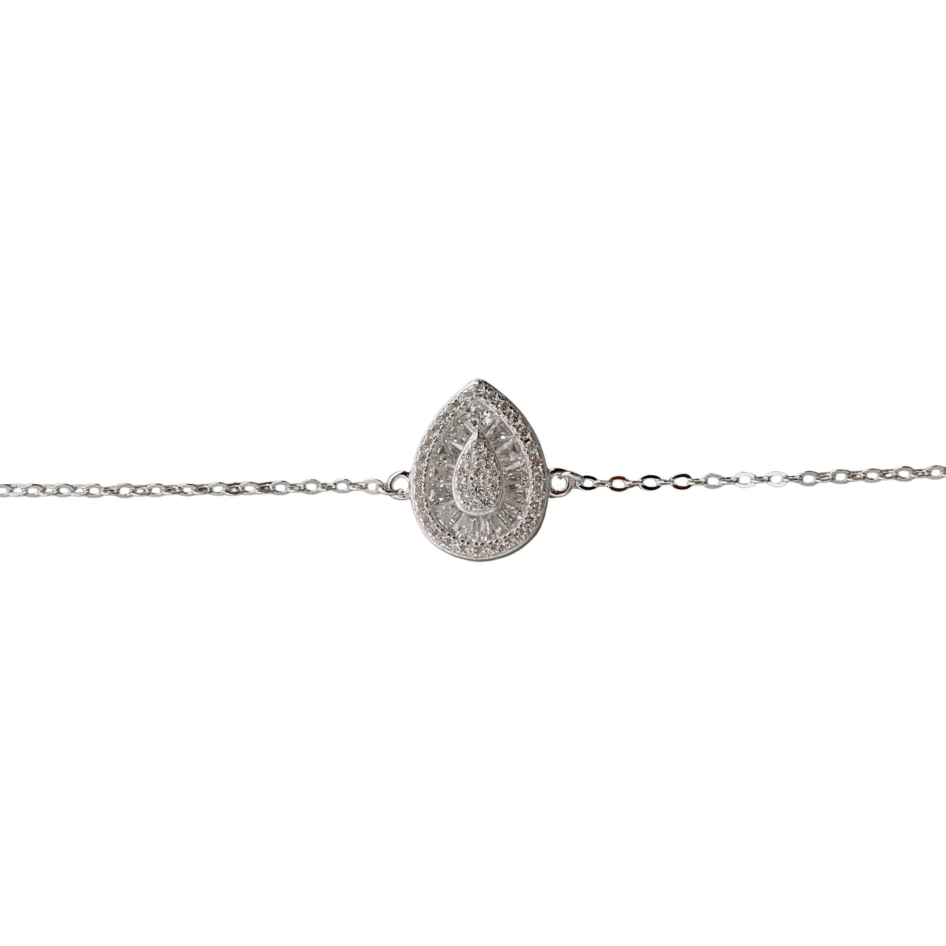 Imagem Pulseira entremeio gota cravejada 13mm 16+4cm