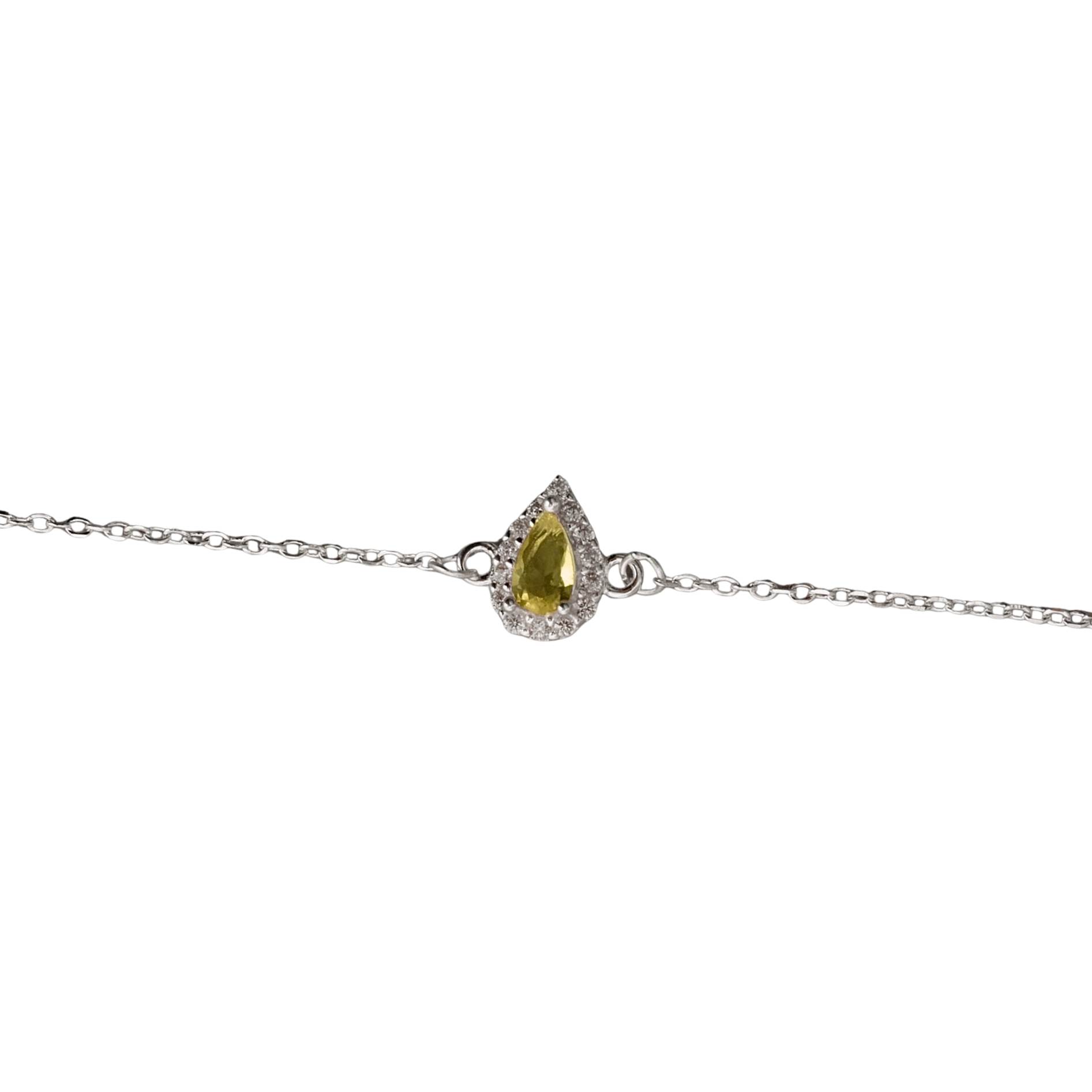Imagem Pulseira entremeio zircônia gota amarela com cravejado 8mm 16+4cm