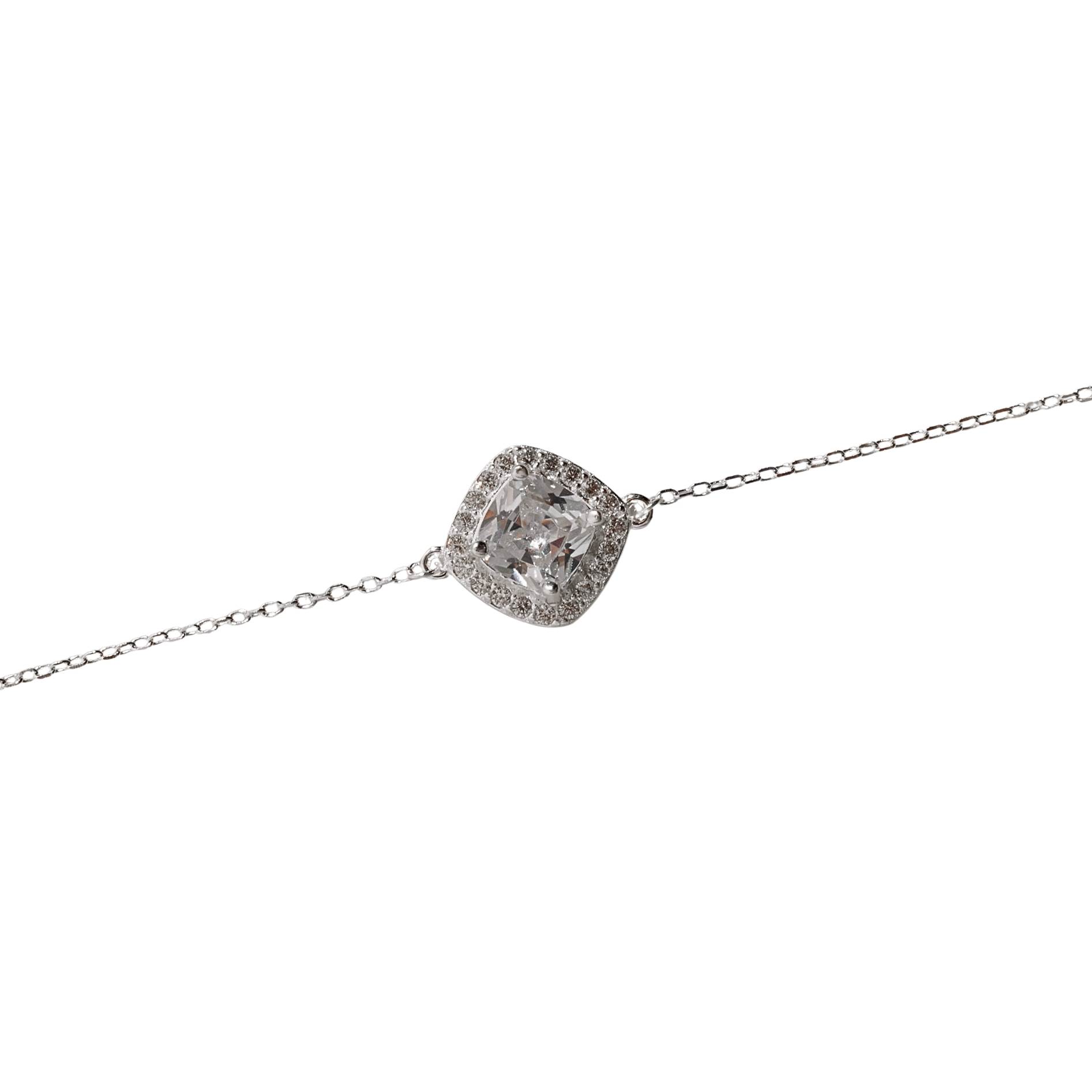 Imagem Pulseira entremeio zircônia losango com cravejado 12mm 16+4cm