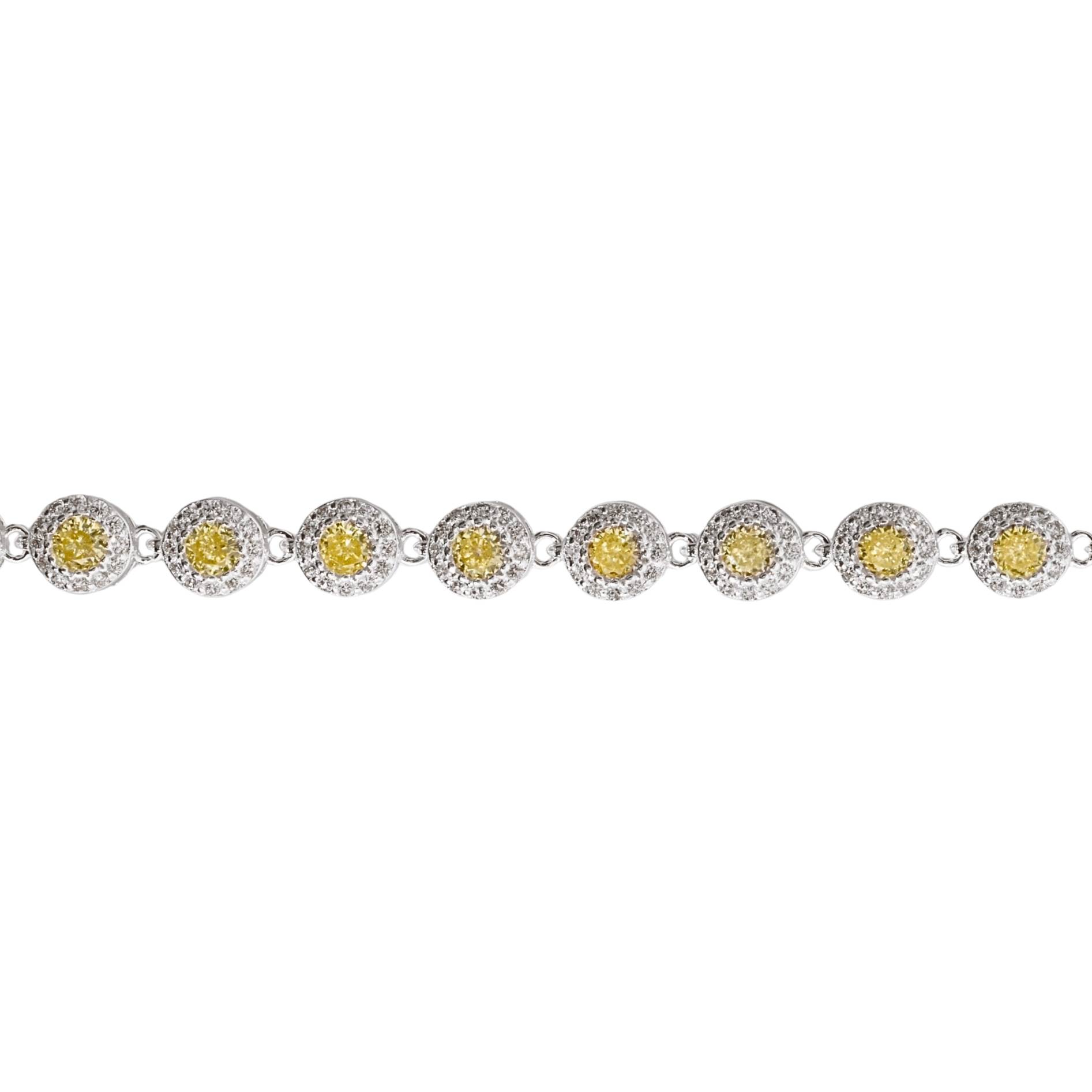 Imagem Pulseira entremeios zircônias amarelas com cravejado 5.8 18cm