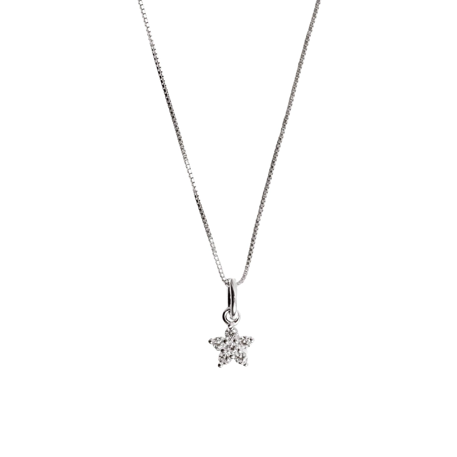 Imagem Colar pingente flor com cravejado 7mm 40cm