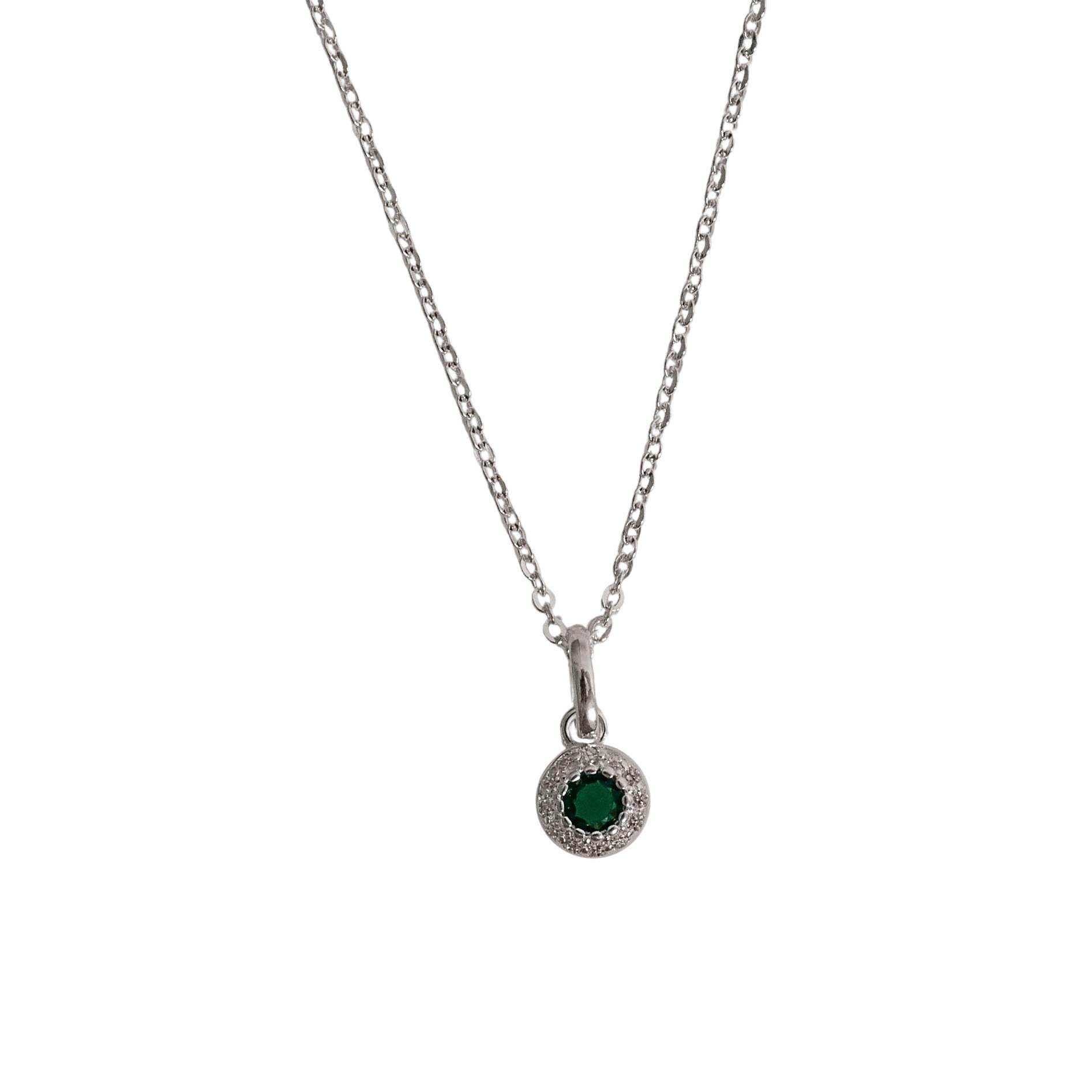 Imagem Colar pingente zircônia esmeralda com cravejado 6mm caixa alta corrente cadeadinho 40cm