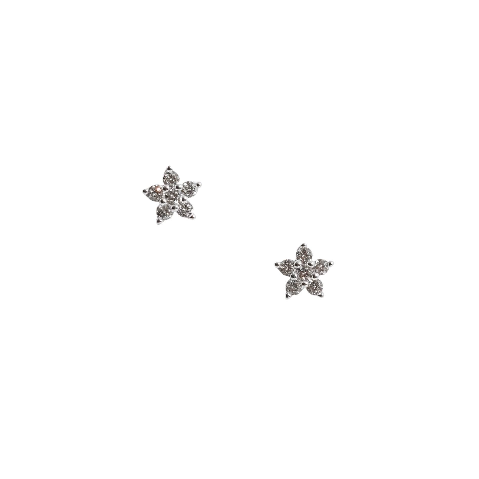 Brinco flor com cravejado 7mm