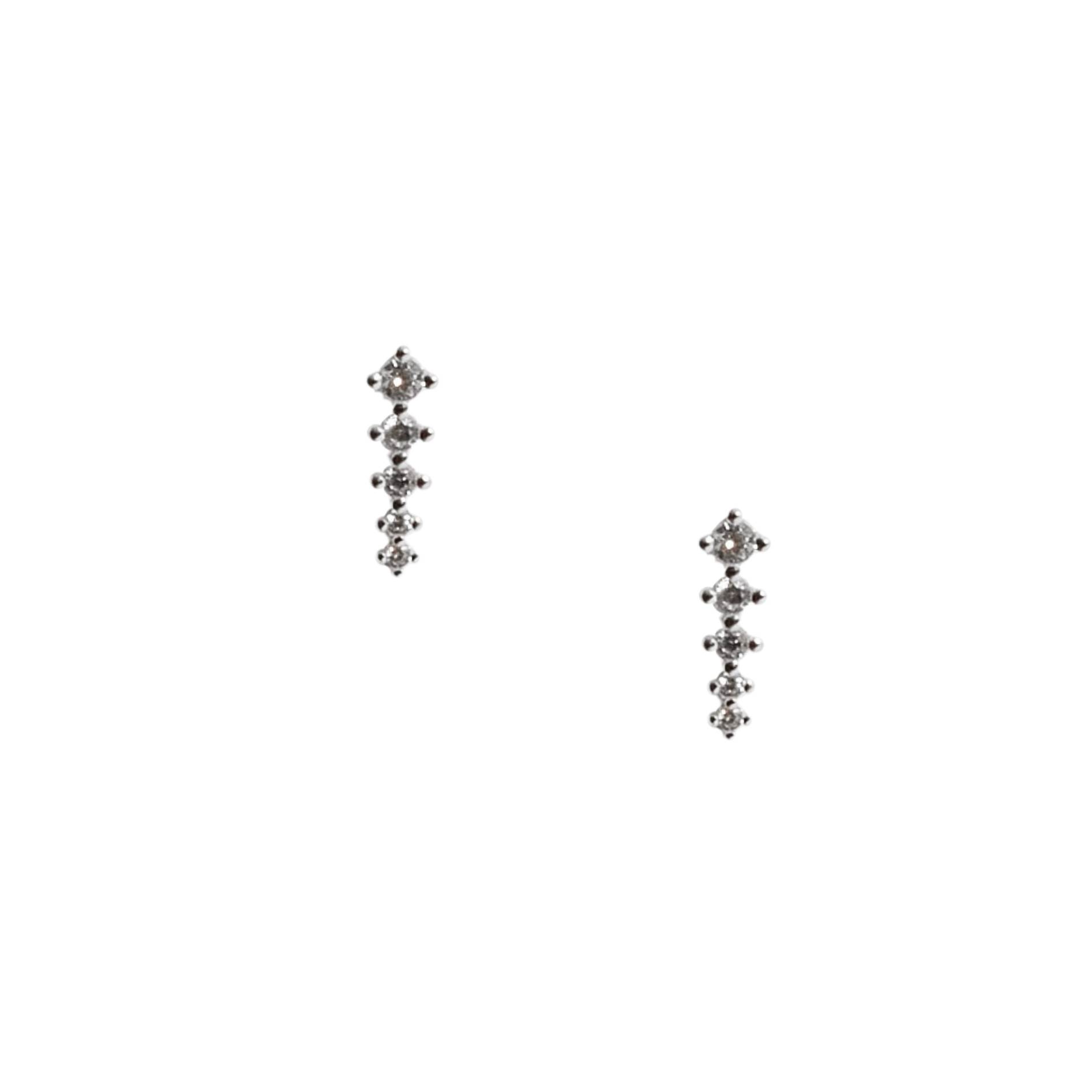 Brinco palito cravejado cristal 11mm