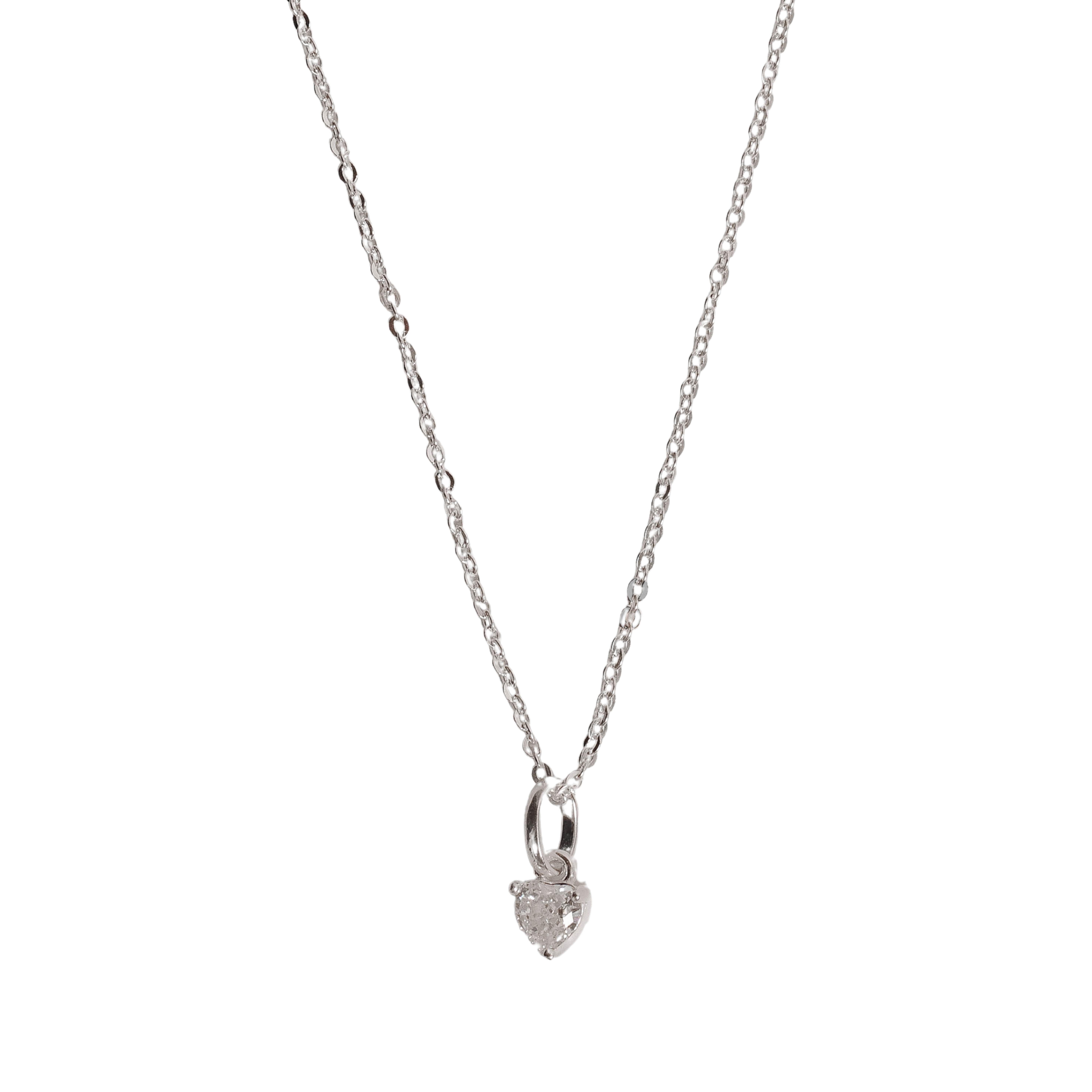Imagem Colar pingente zircônia coração 5mm cristal corrente cadeadinho 40cm