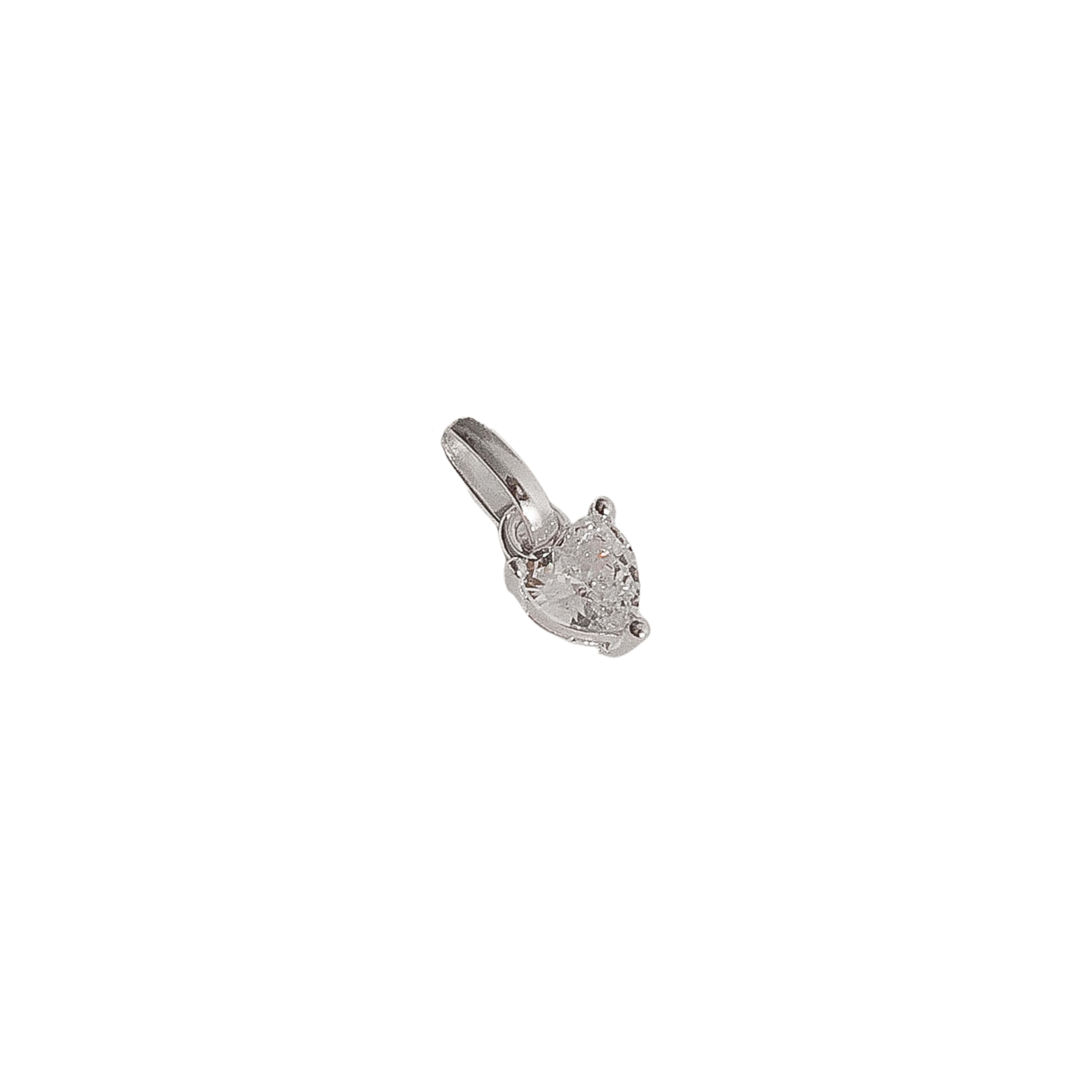 Pingente zircônia coração 5mm cristal