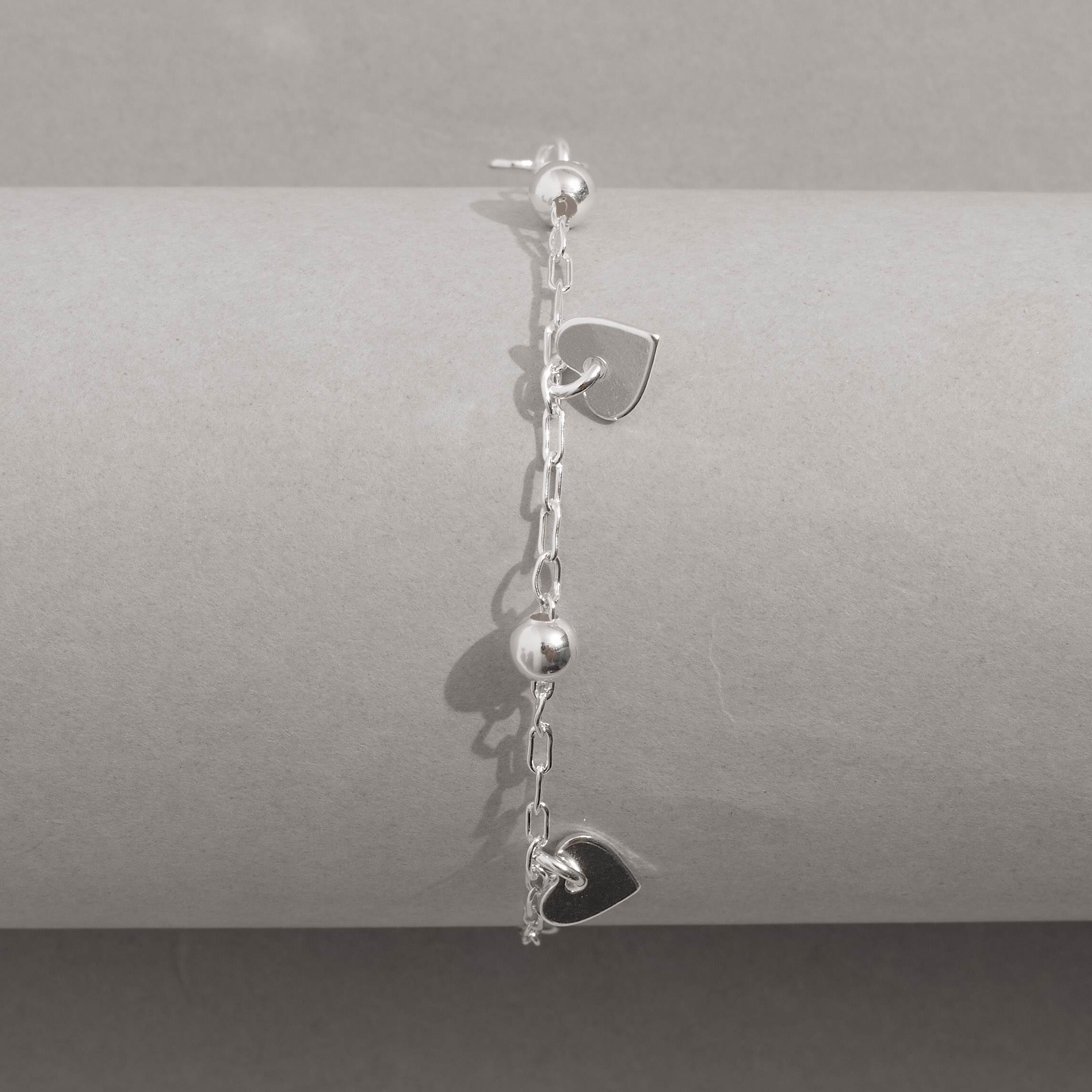 Imagem Secundária Pulseira infantil entremeio bolas 4mm pingente corações corrente cartier 15cm