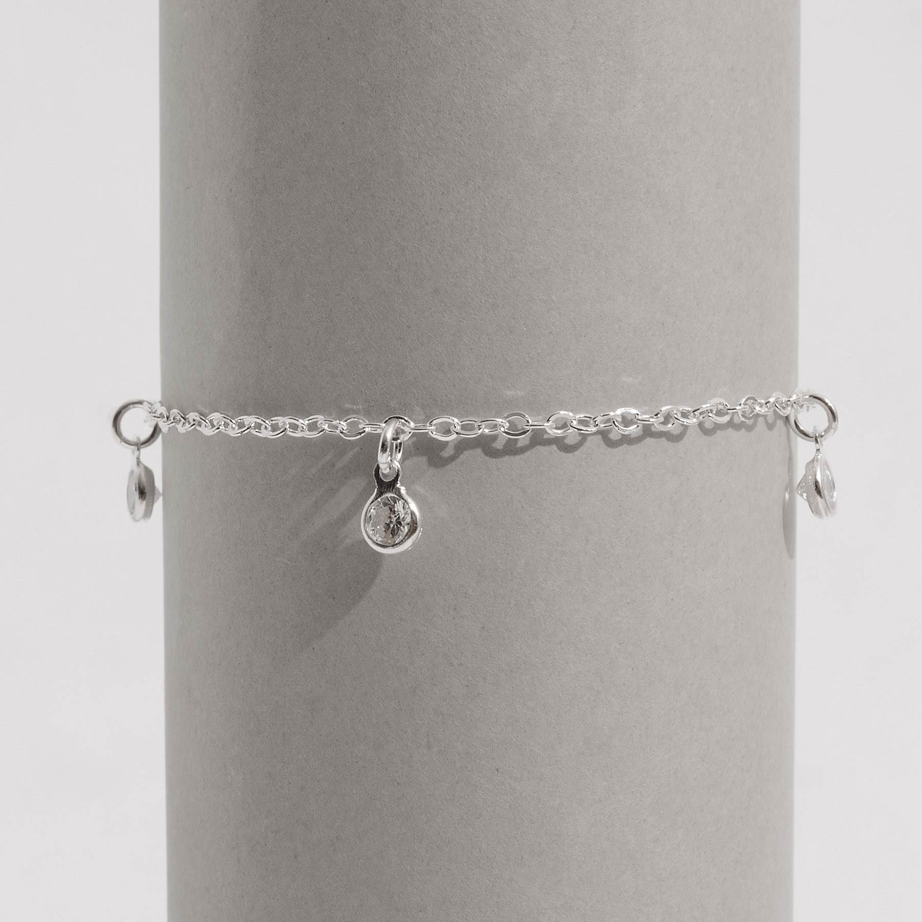 Imagem Secundária Pulseira infantil pingentes zircônia cristal 4mm 15cm