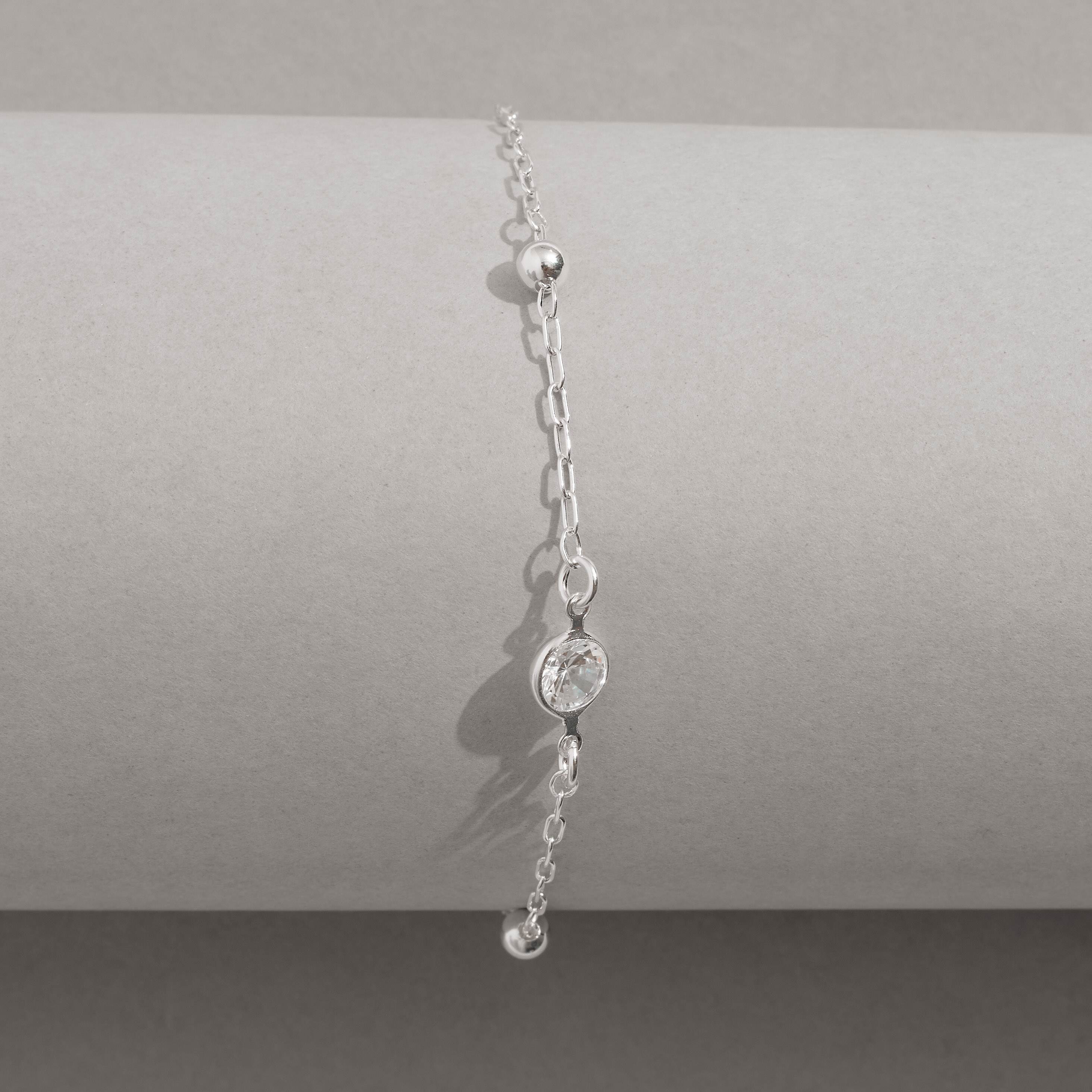 Imagem Secundária Pulseira entremeios bolas 4mm e zircônia 7mm corrente cartier 19cm