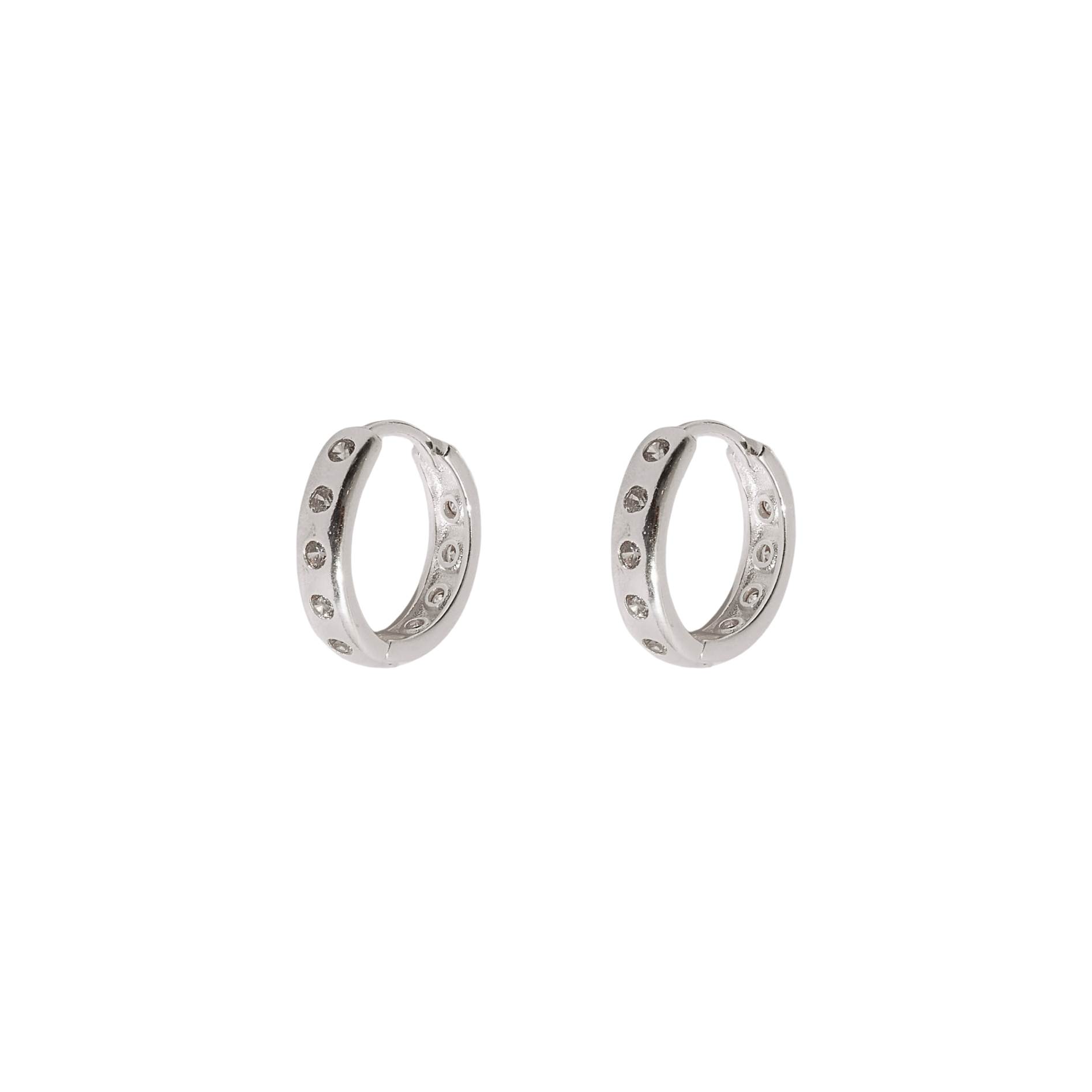 Argola click com zircônias frente e verso 14mm