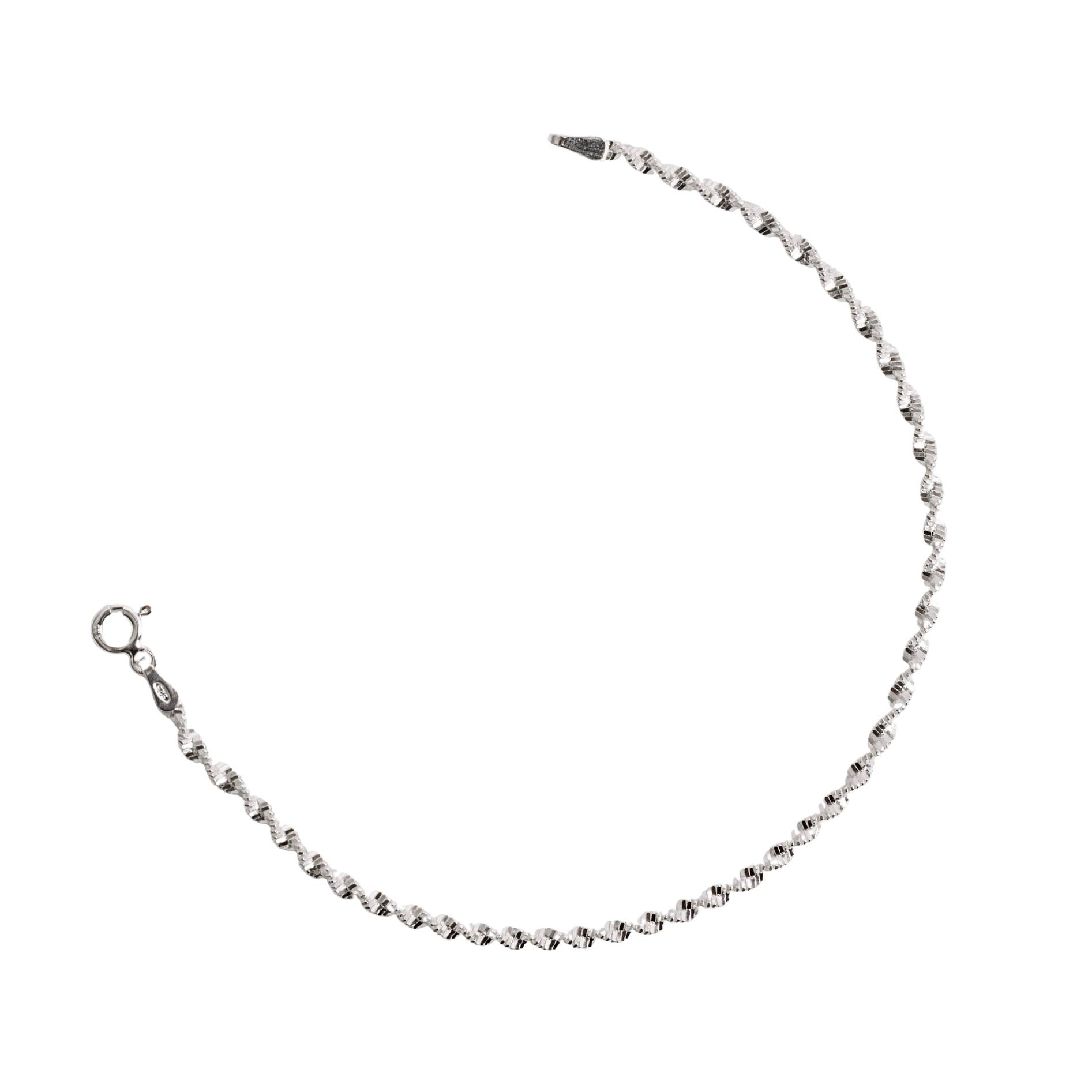 Pulseira corrente laminada torcida 2.4 18,5cm