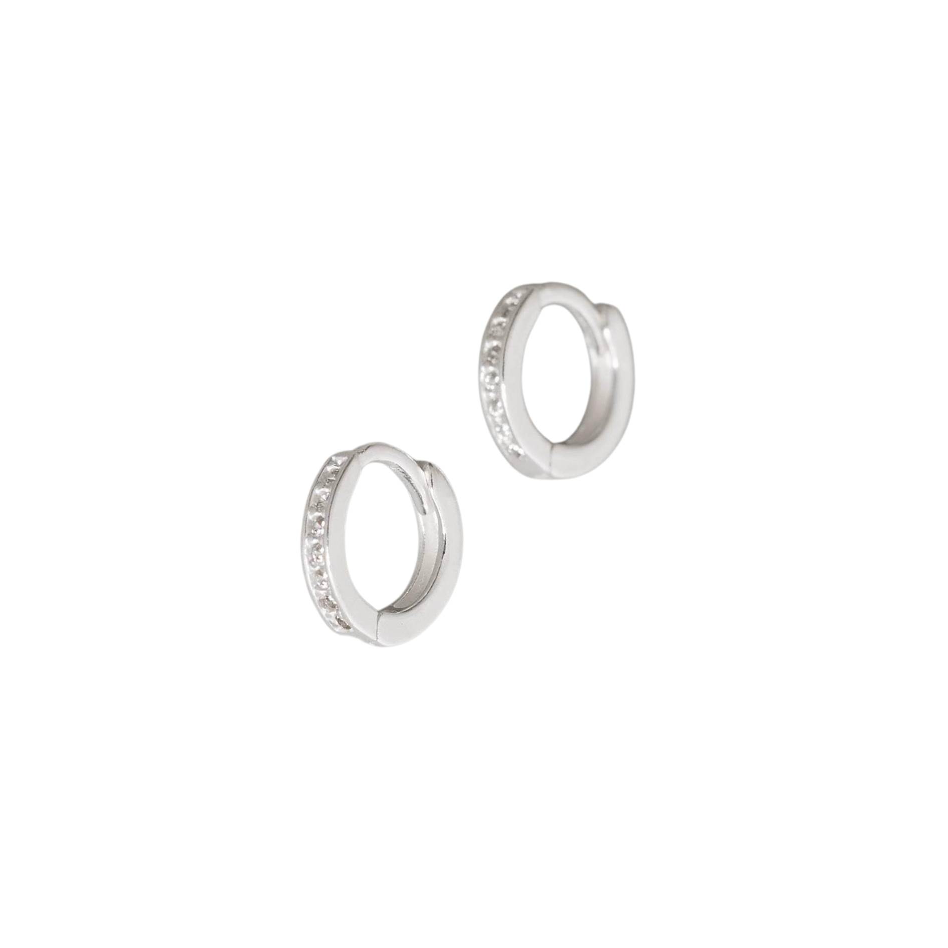 Argola click 9mm cravejada fio quadrado