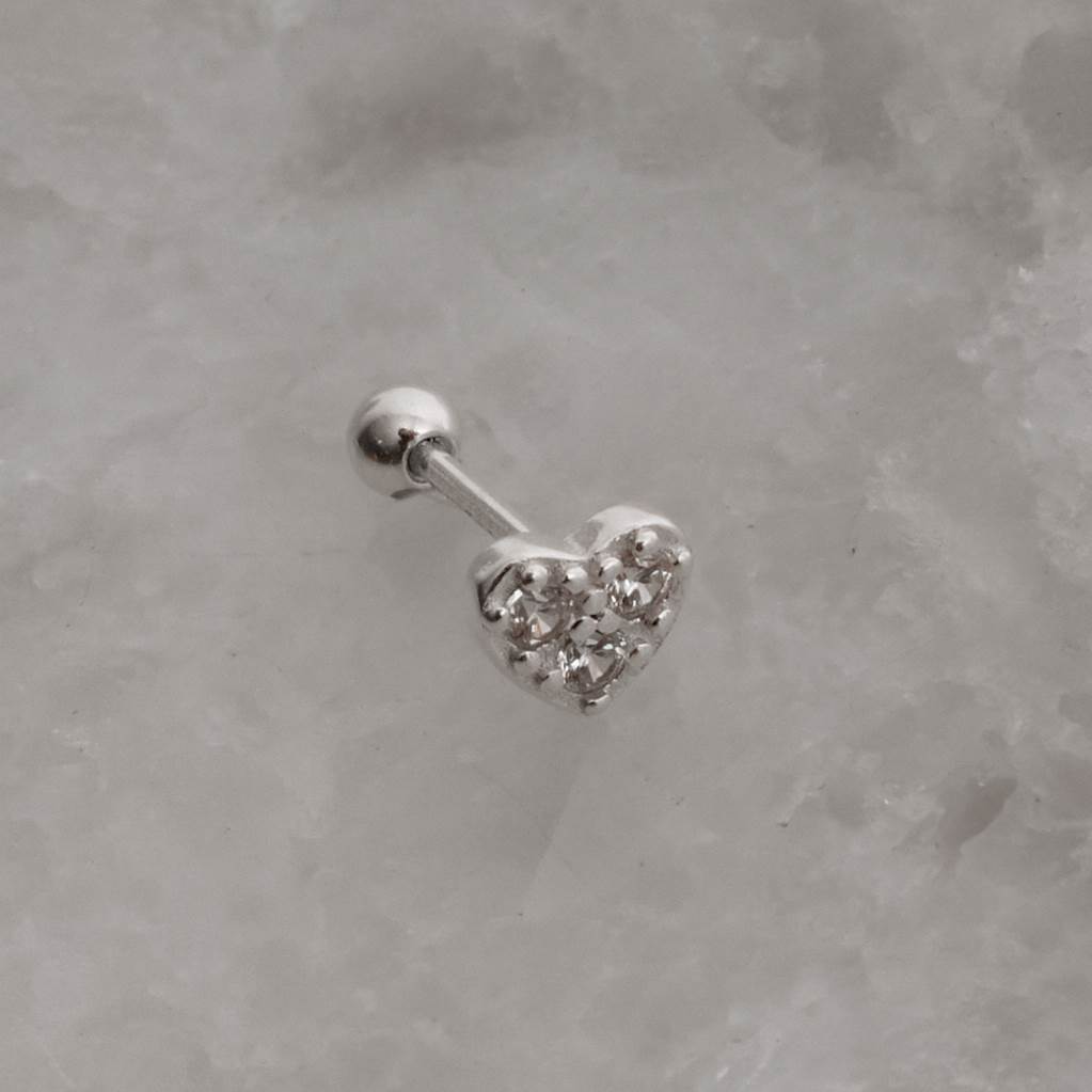 Imagem Secundária Piercing haste coração com zircônias 6mm