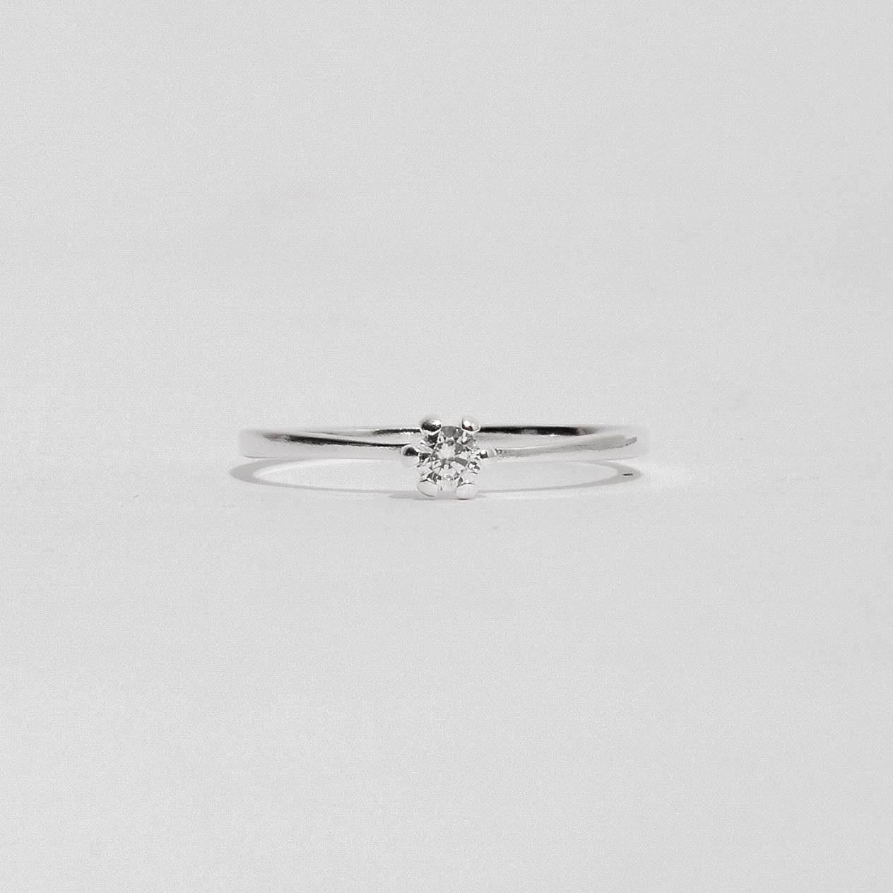 Anel solitário zircônia 3mm garras