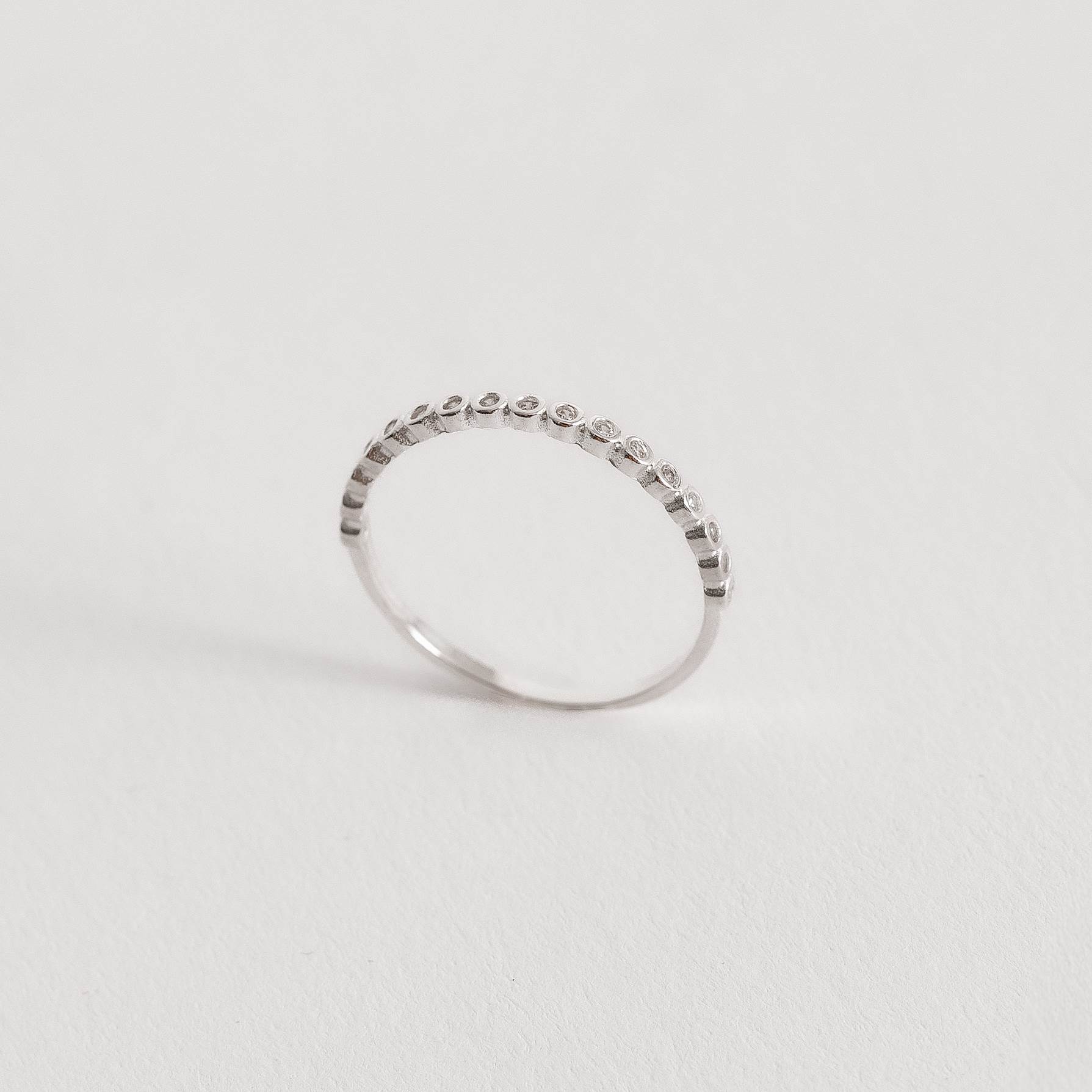 Anel meia aliança bolinhas 1.7mm
