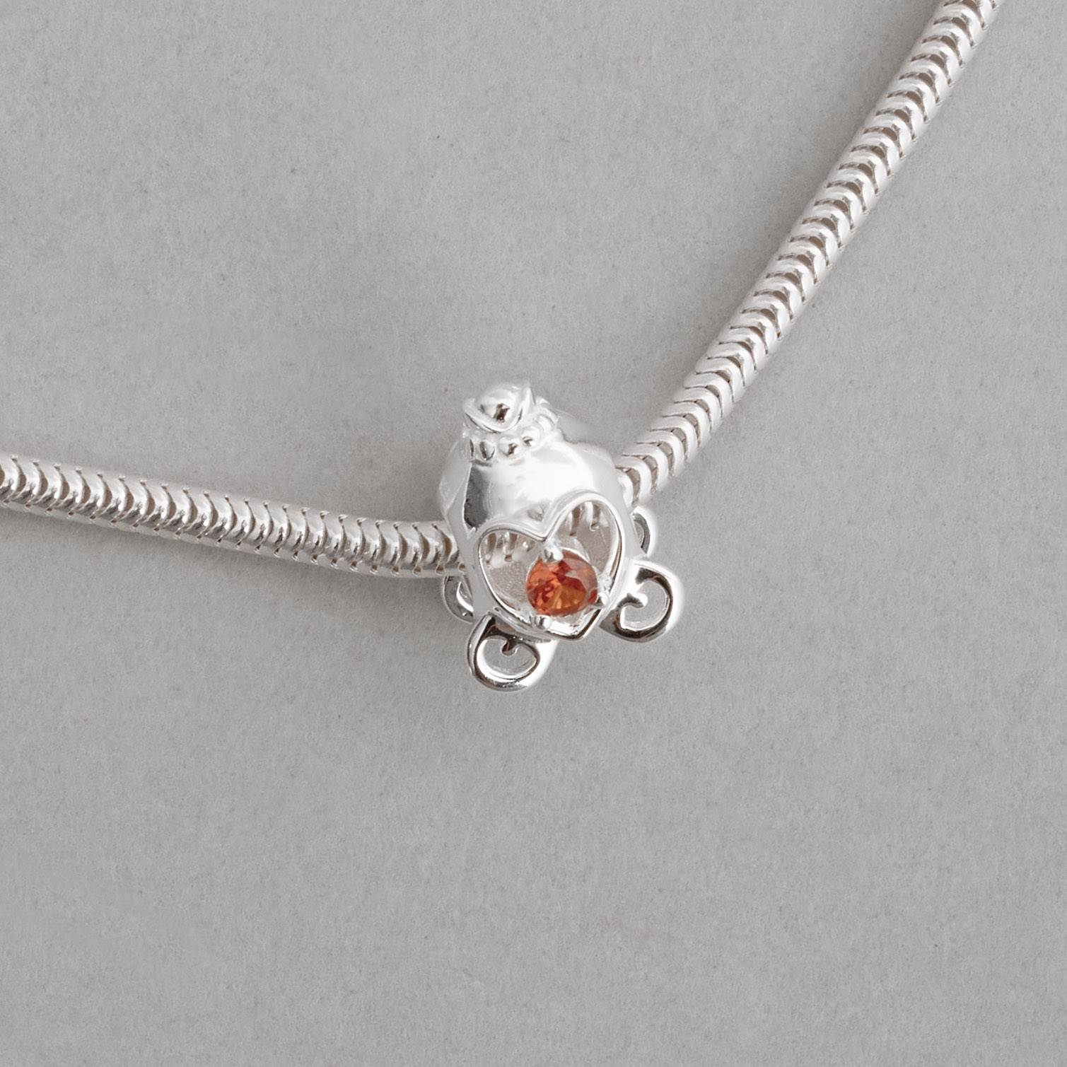 Berloque separador carruagem detalhe zircônia laranja 13mm