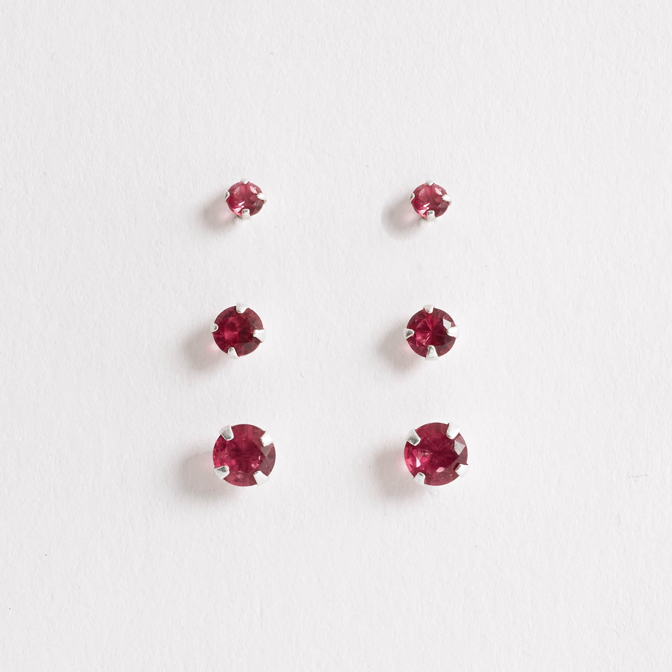Trio zircônia redonda 3, 4 e 5mm cereja