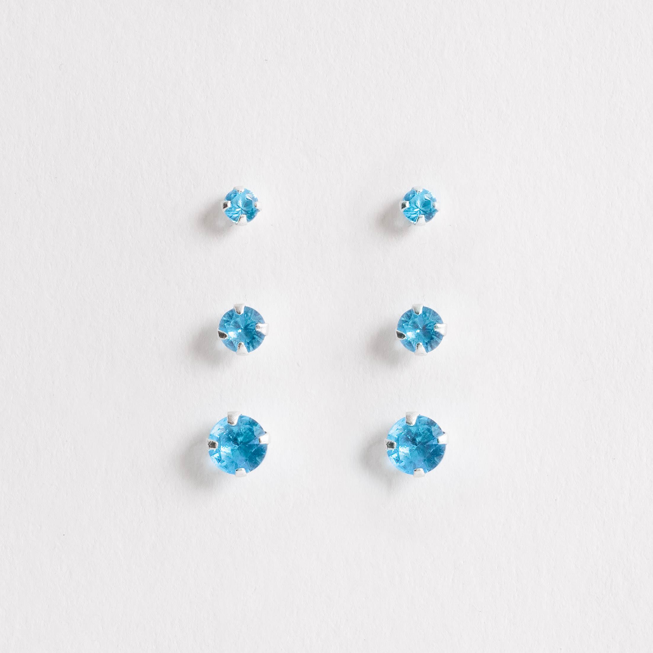 Trio zircônia redonda 3, 4 e 5mm azul