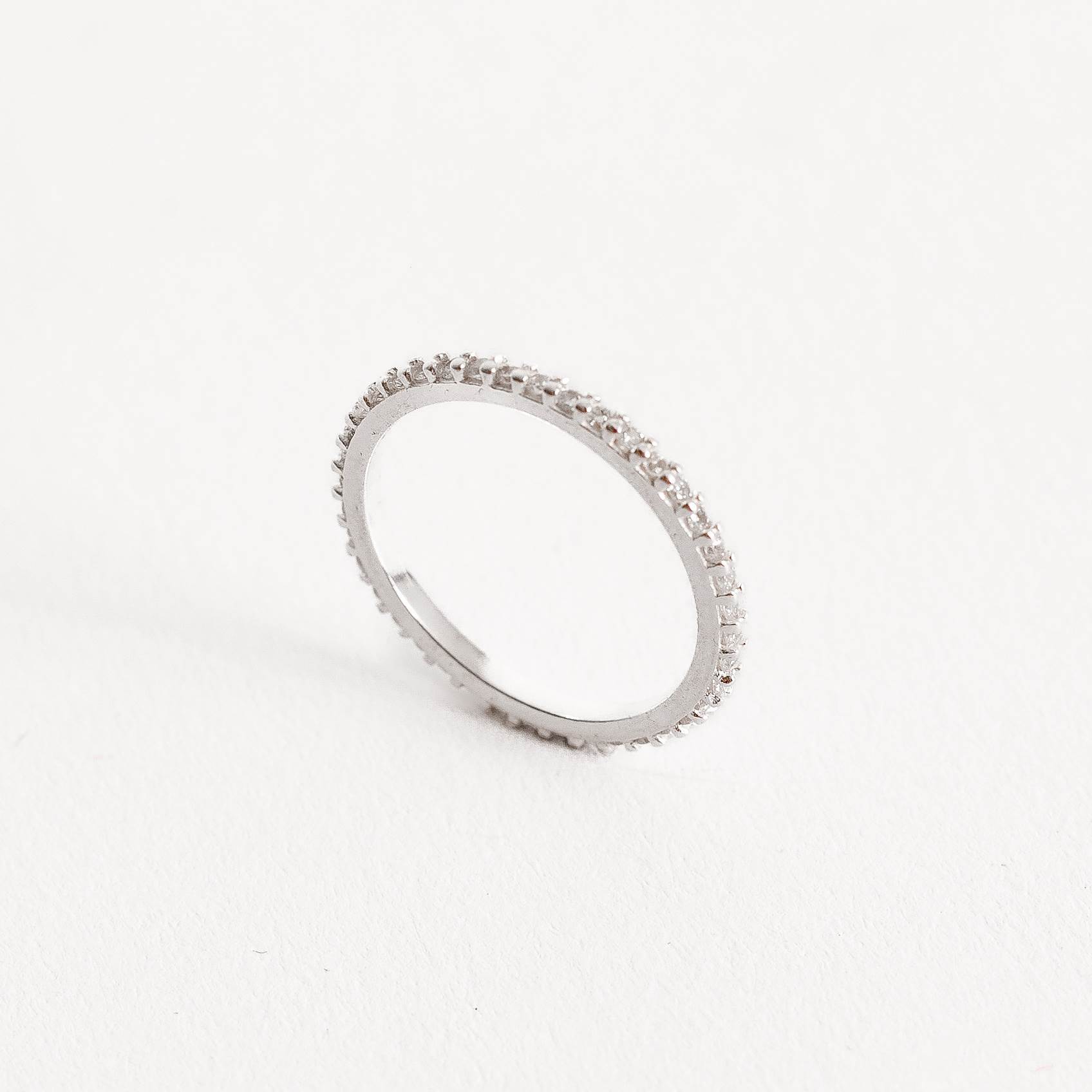 Anel aliança cravejada 1.5mm