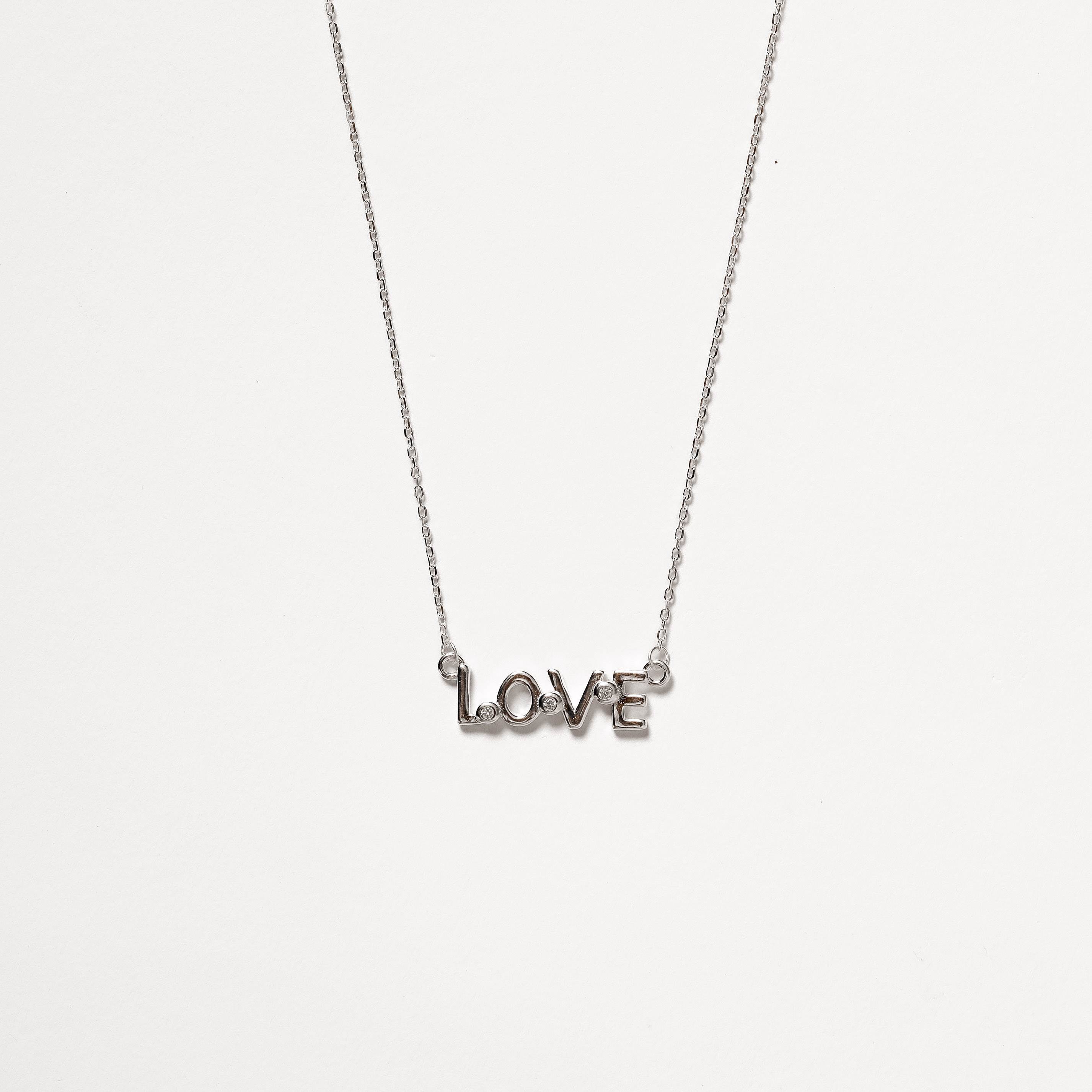 Imagem Colar entremeio love com zircônias 19mm 40+5cm