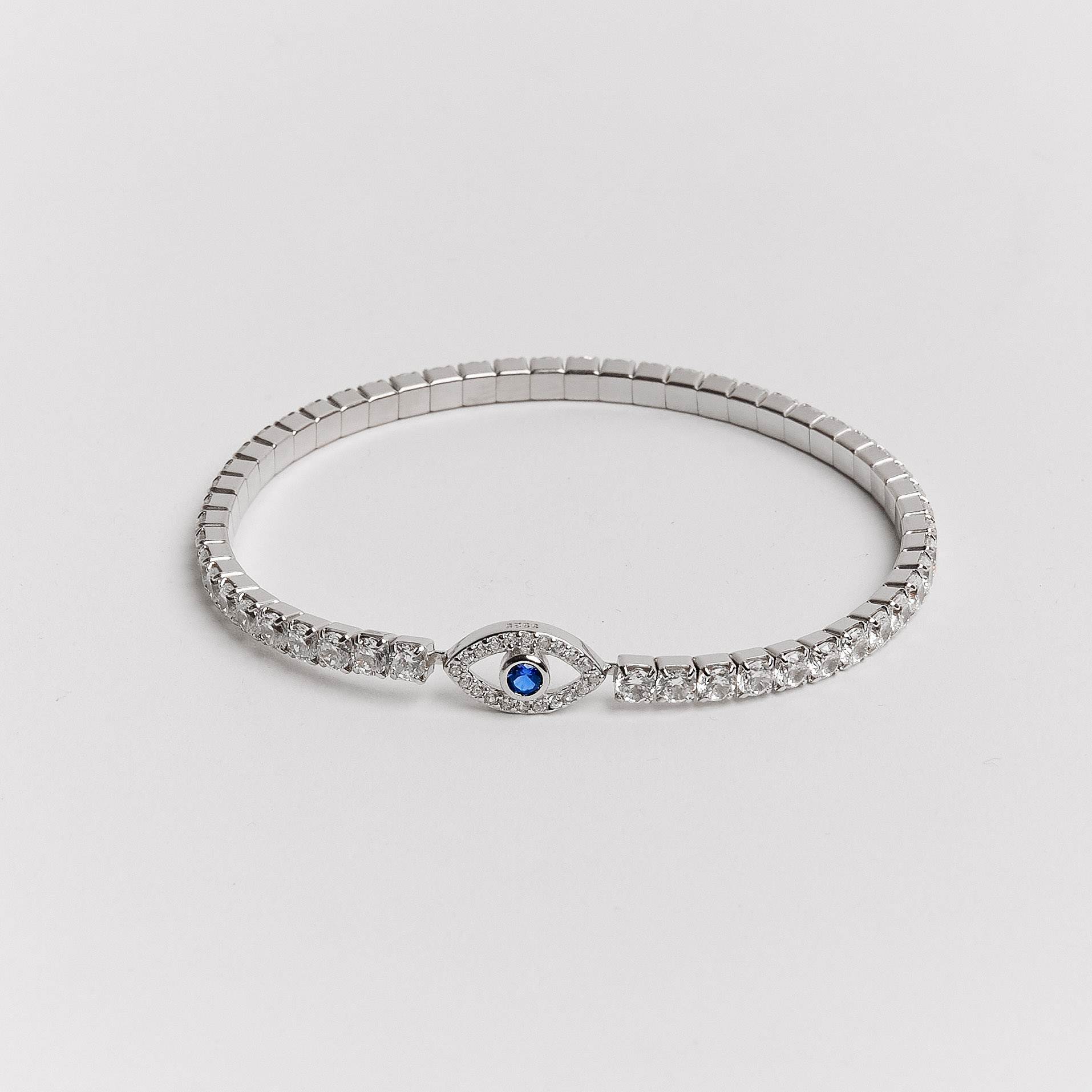 Pulseira Riviera 3.2 entremeio olho grego ródio