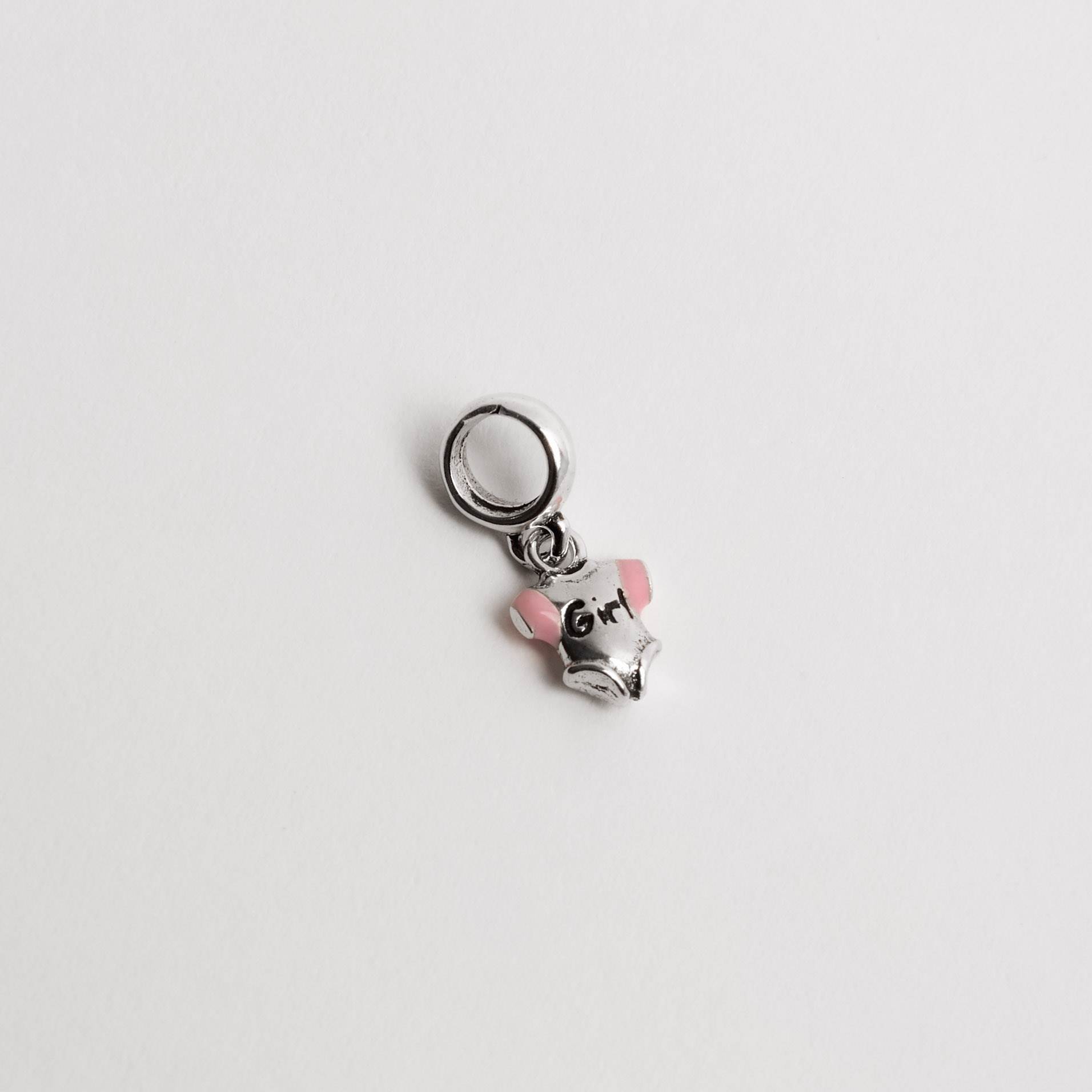 Imagem Berloque pingente roupinha escrito girl envelhecido 9mm resina