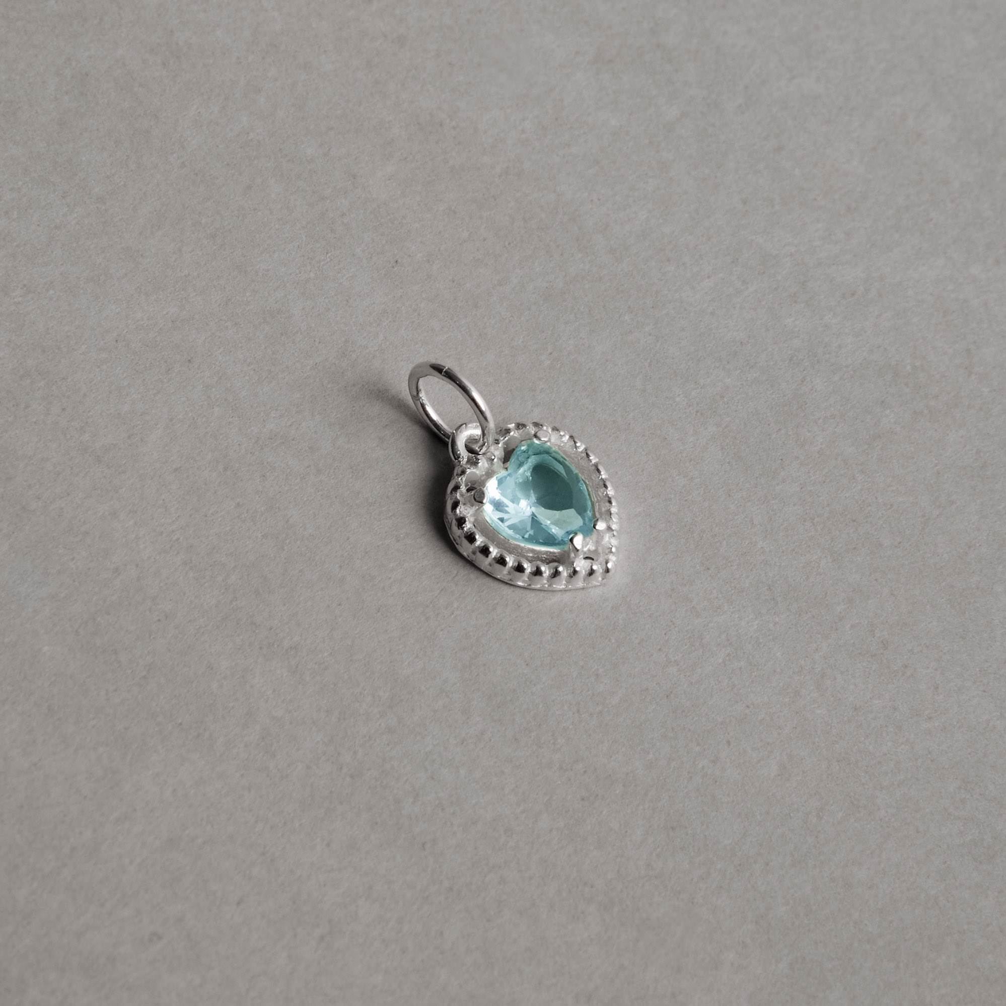 Imagem Secundária Pingente zircônia coração azul tiffany 6mm