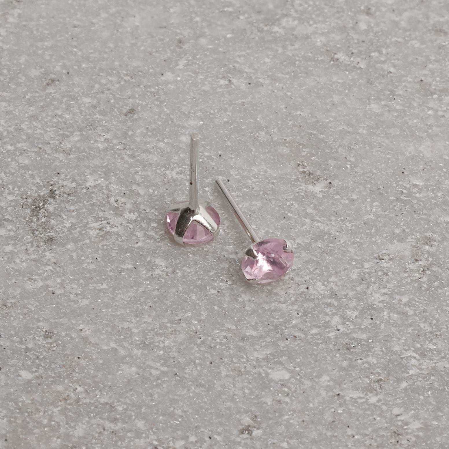 Imagem Secundária Brinco zircônia redonda rosa 5mm