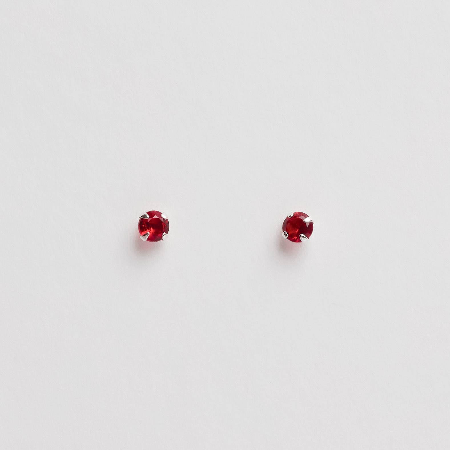 Imagem Brinco zircônia redonda cereja 4mm