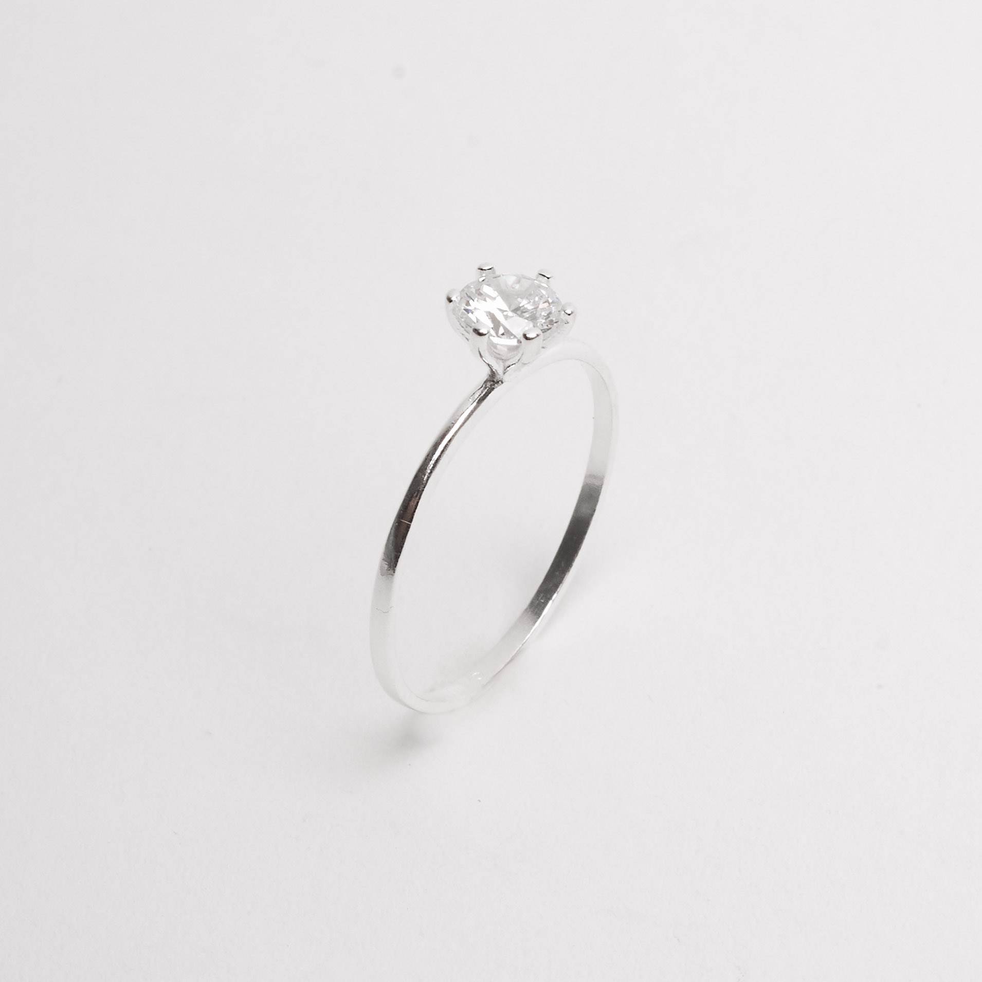 Imagem Secundária Anel solitário zircônia redonda 5mm cristal