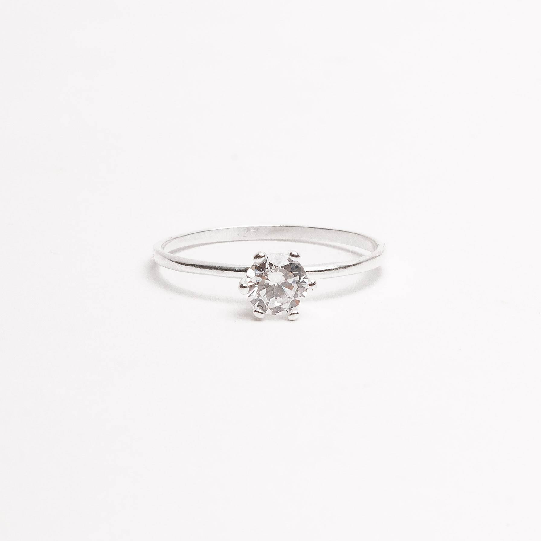 Imagem Anel solitário zircônia redonda 5mm cristal