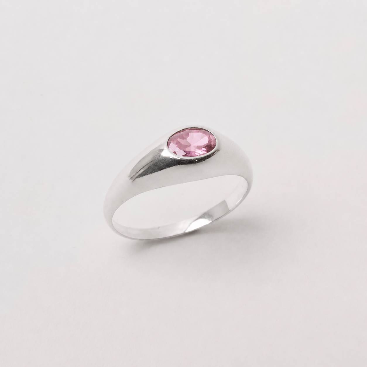 Imagem Secundária Anel zircônia oval rosa
