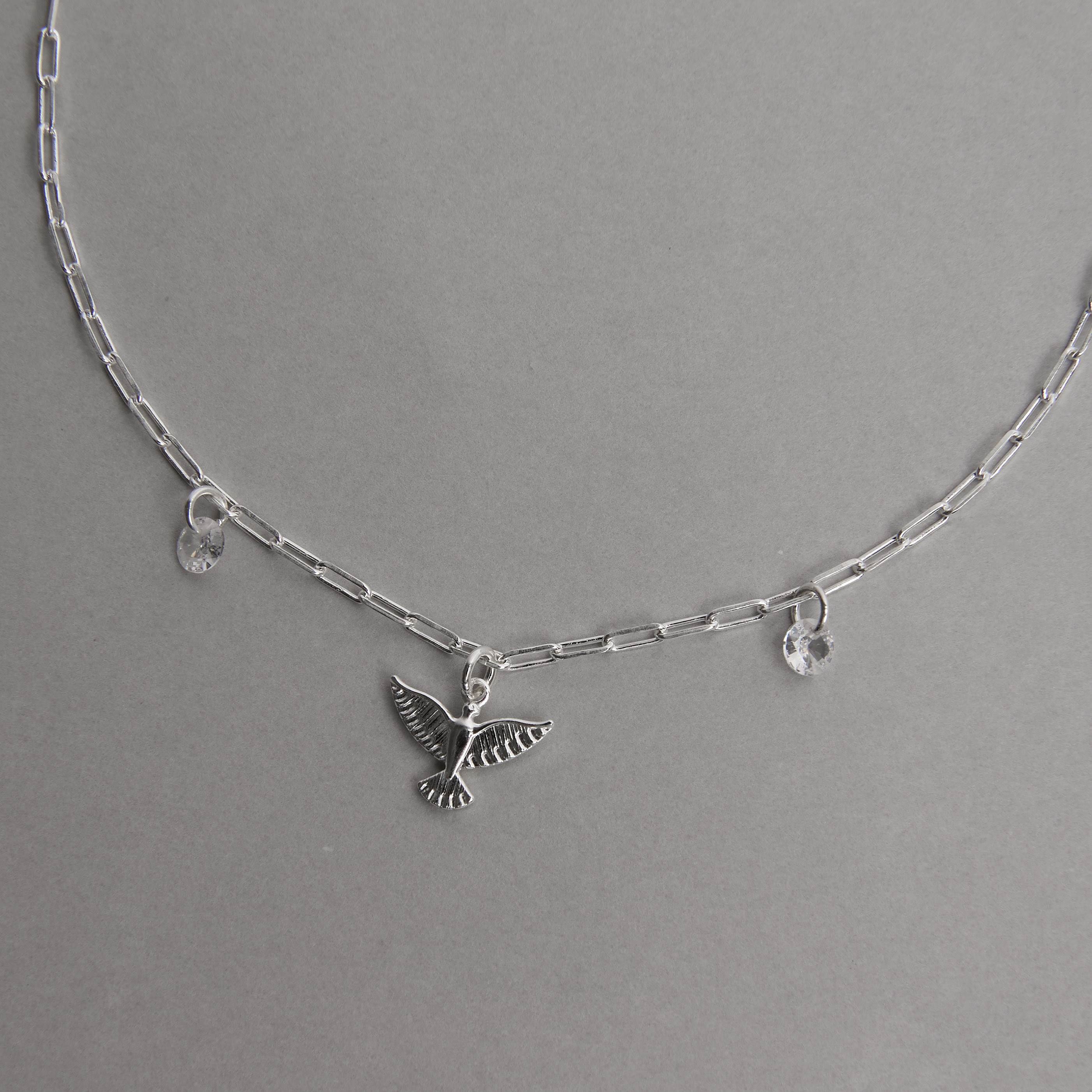 Pulseira pingentes Espírito Santo 12mm e zircônias 16+3cm