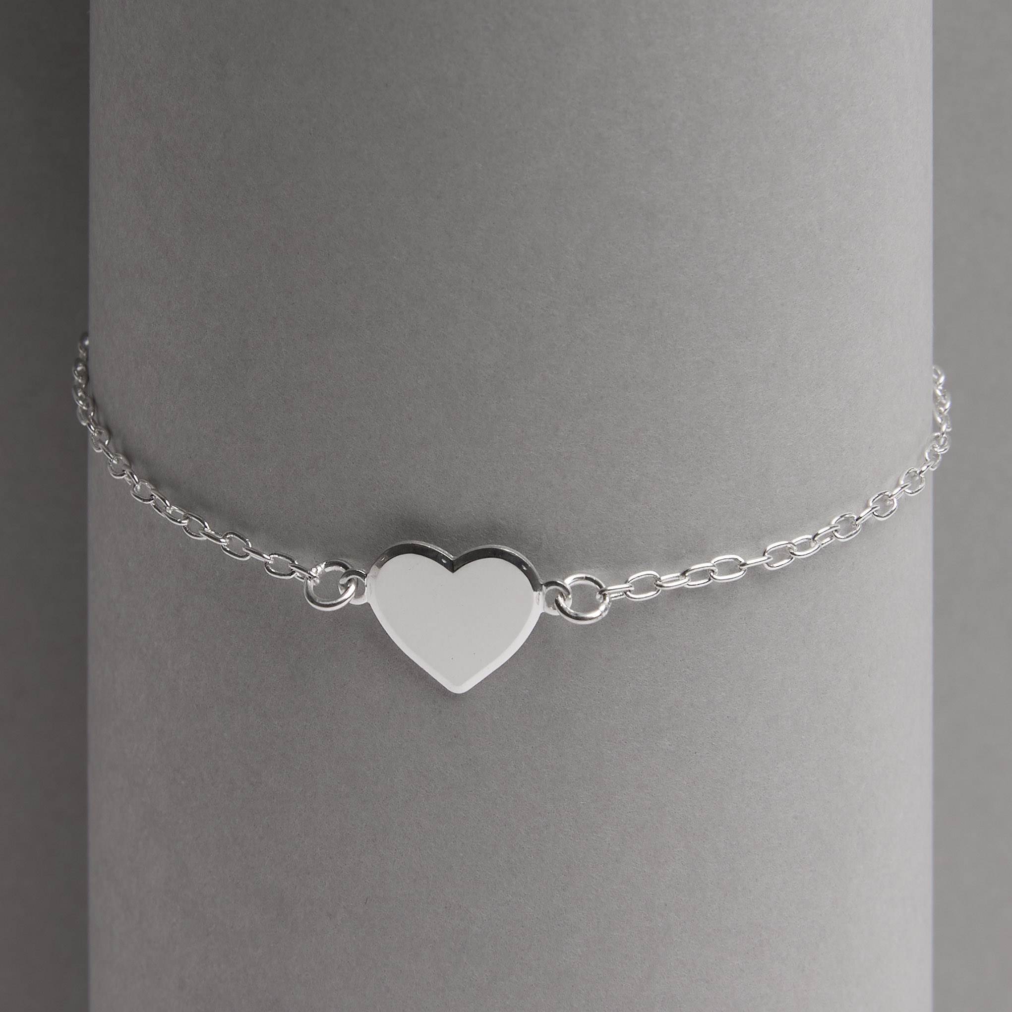 Pulseira entremeio coração 11mm corrente cadeado 16+4cm