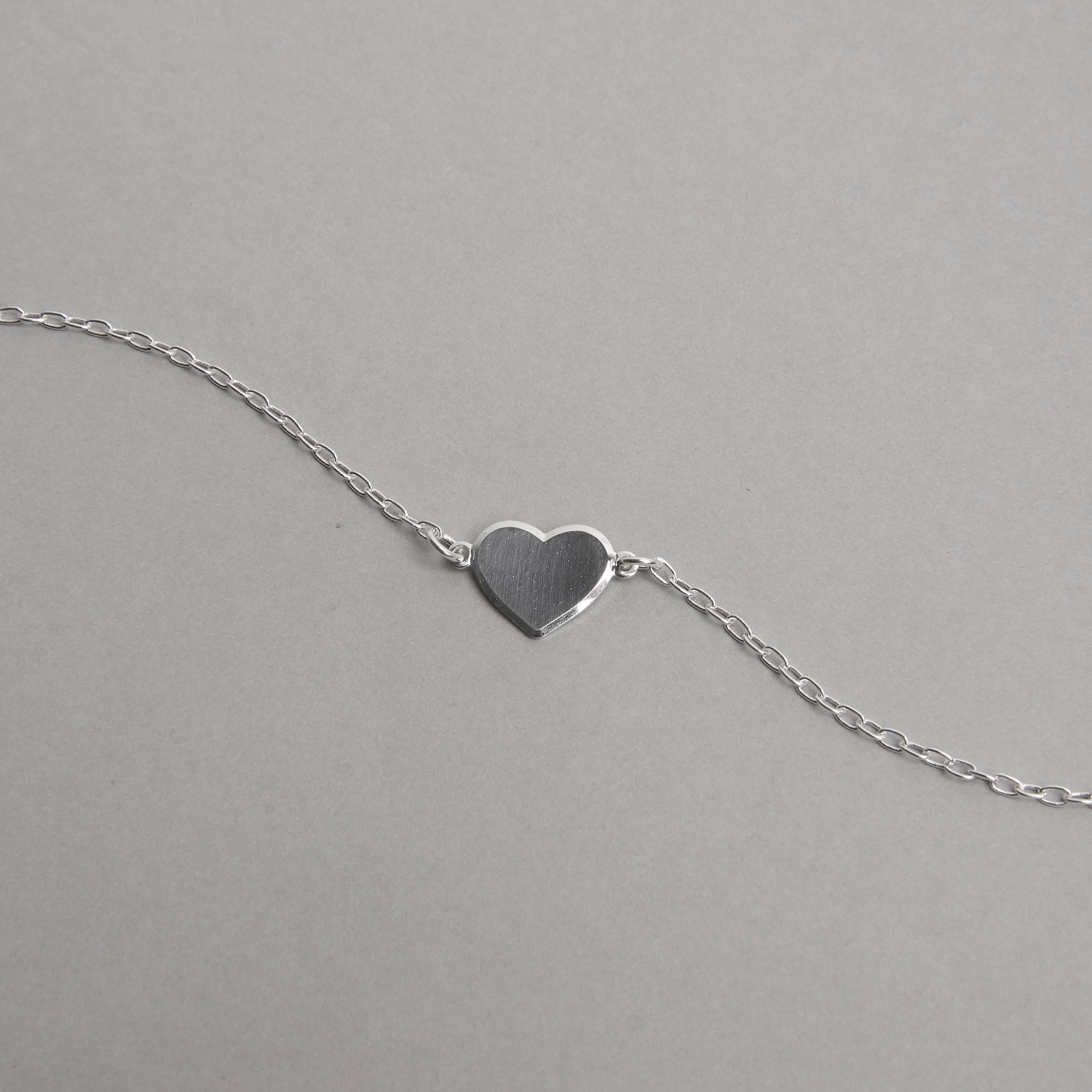 Pulseira entremeio coração 11mm corrente cadeado 16+4cm