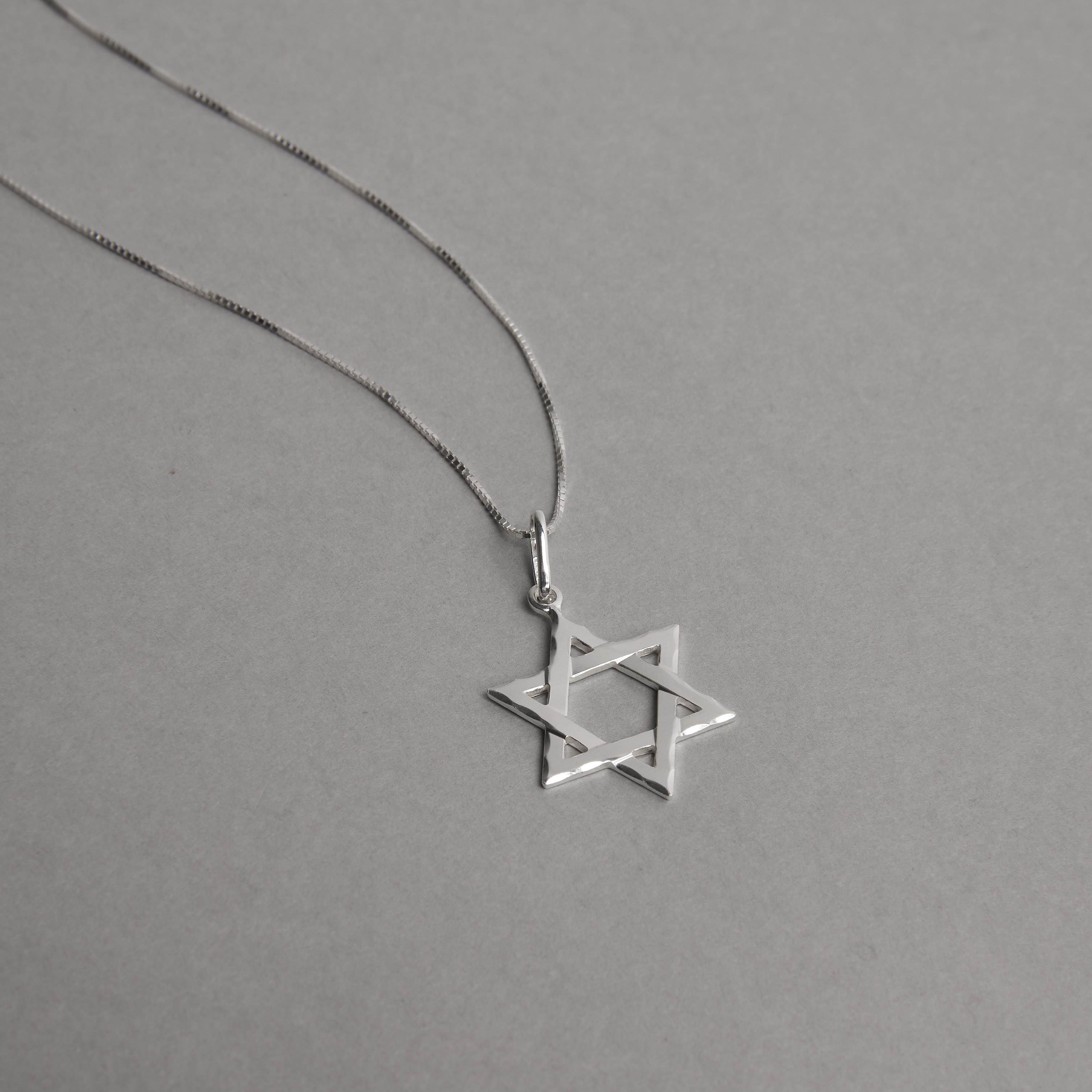 Colar pingente estrela de Davi 22mm 45cm